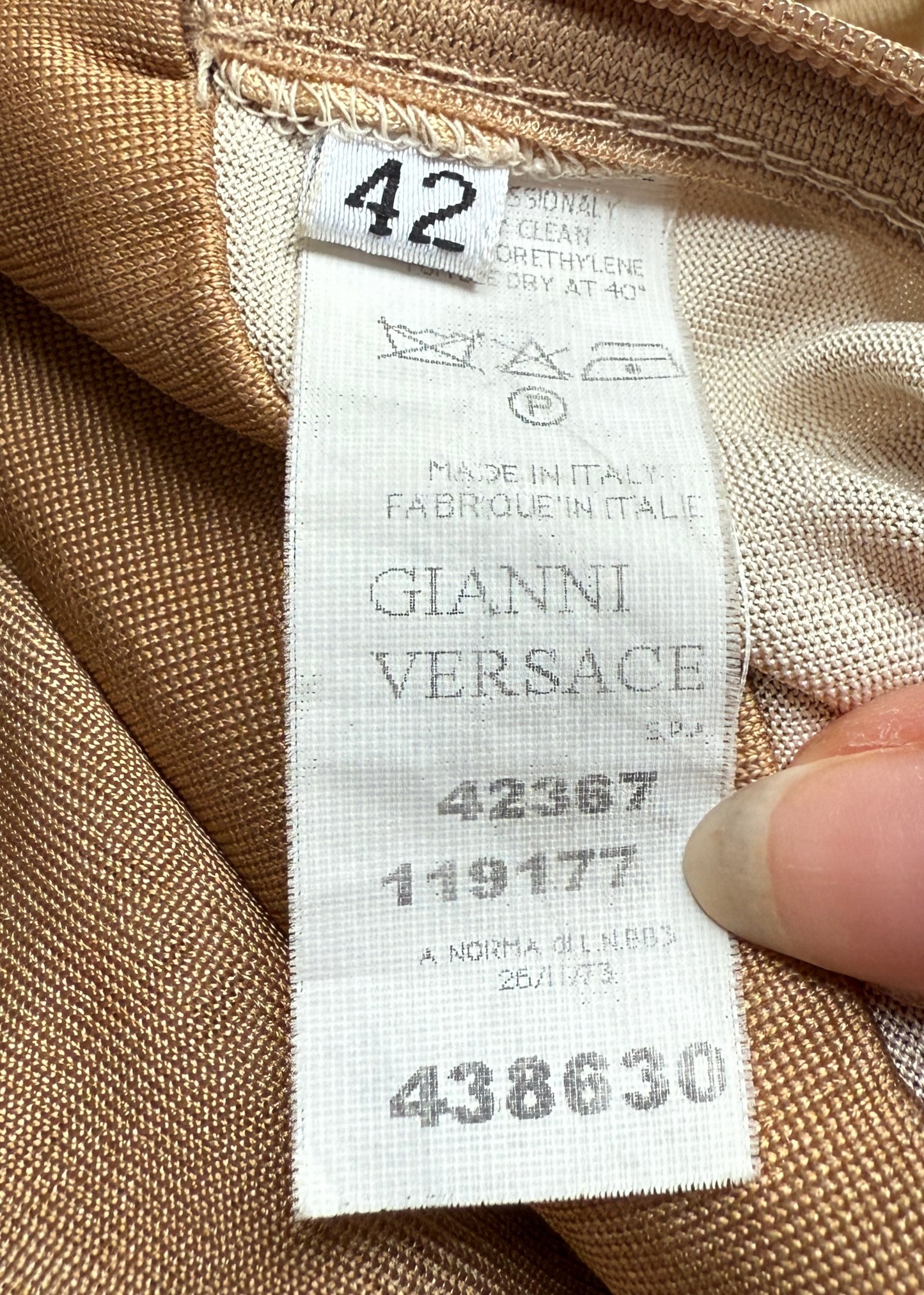Versace Spring 2006 Runway Beige Bead Embellished Silk Halter Top