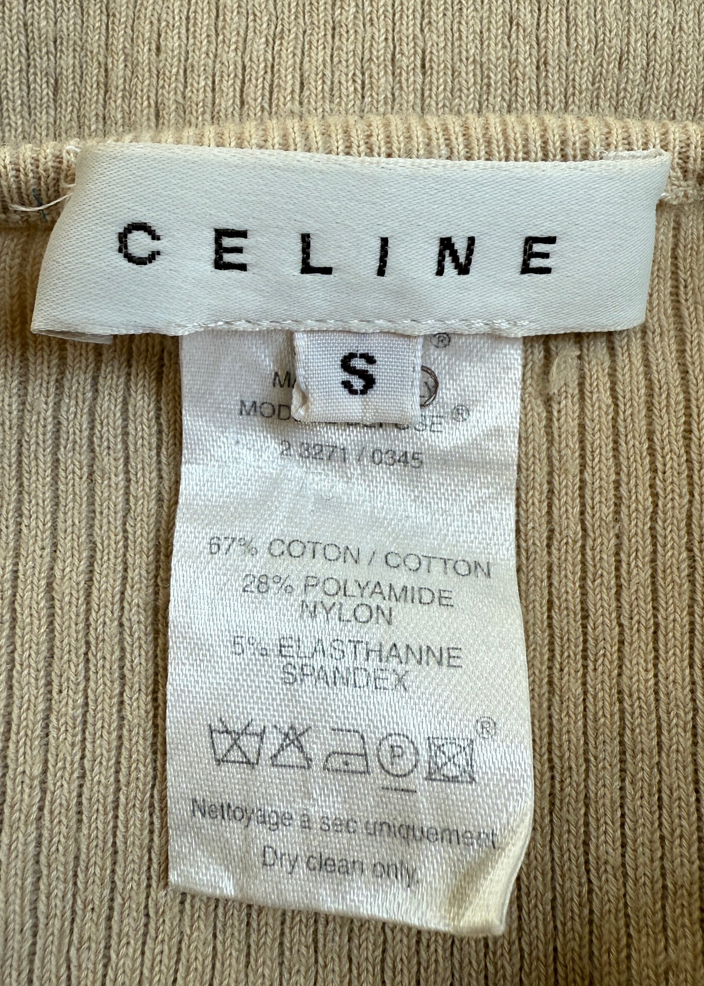 Celine Beige Peephole Detail Sweater Top