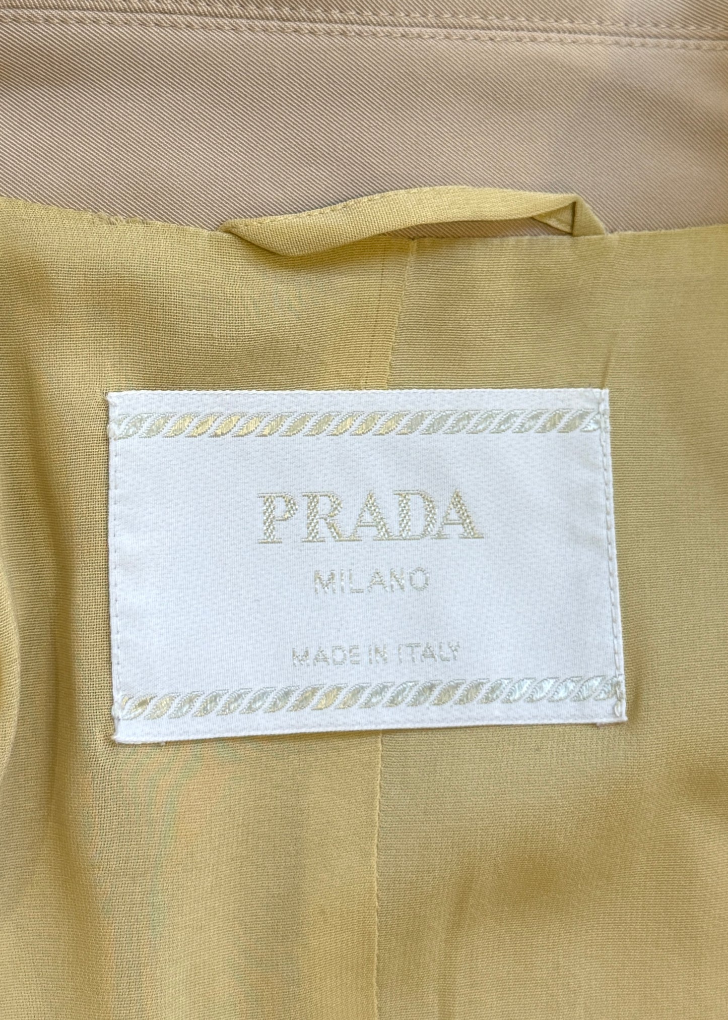 Prada Spring 1996 Runway Beige Trench Coat Jacket