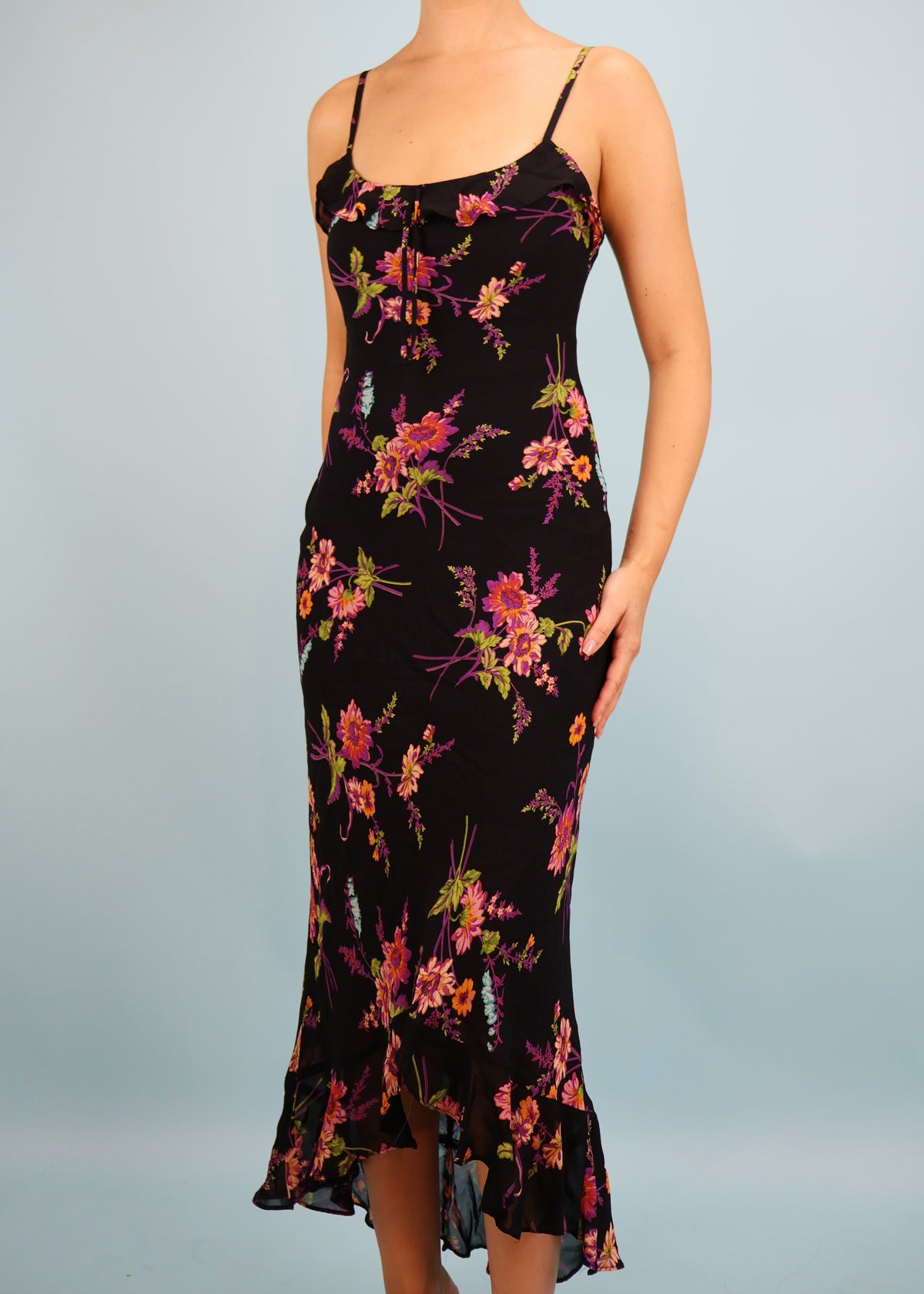 Betsey Johnson Black Floral Print Dress