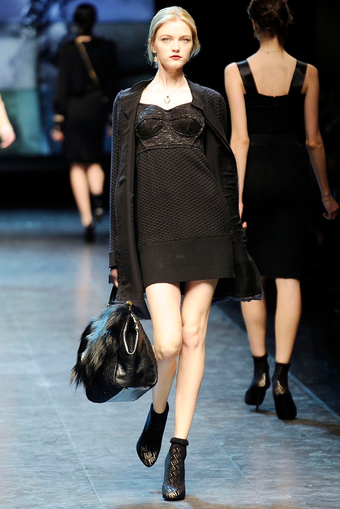 Dolce & Gabbana Fall 2010 Runway Lace & Knit Bustier Dress