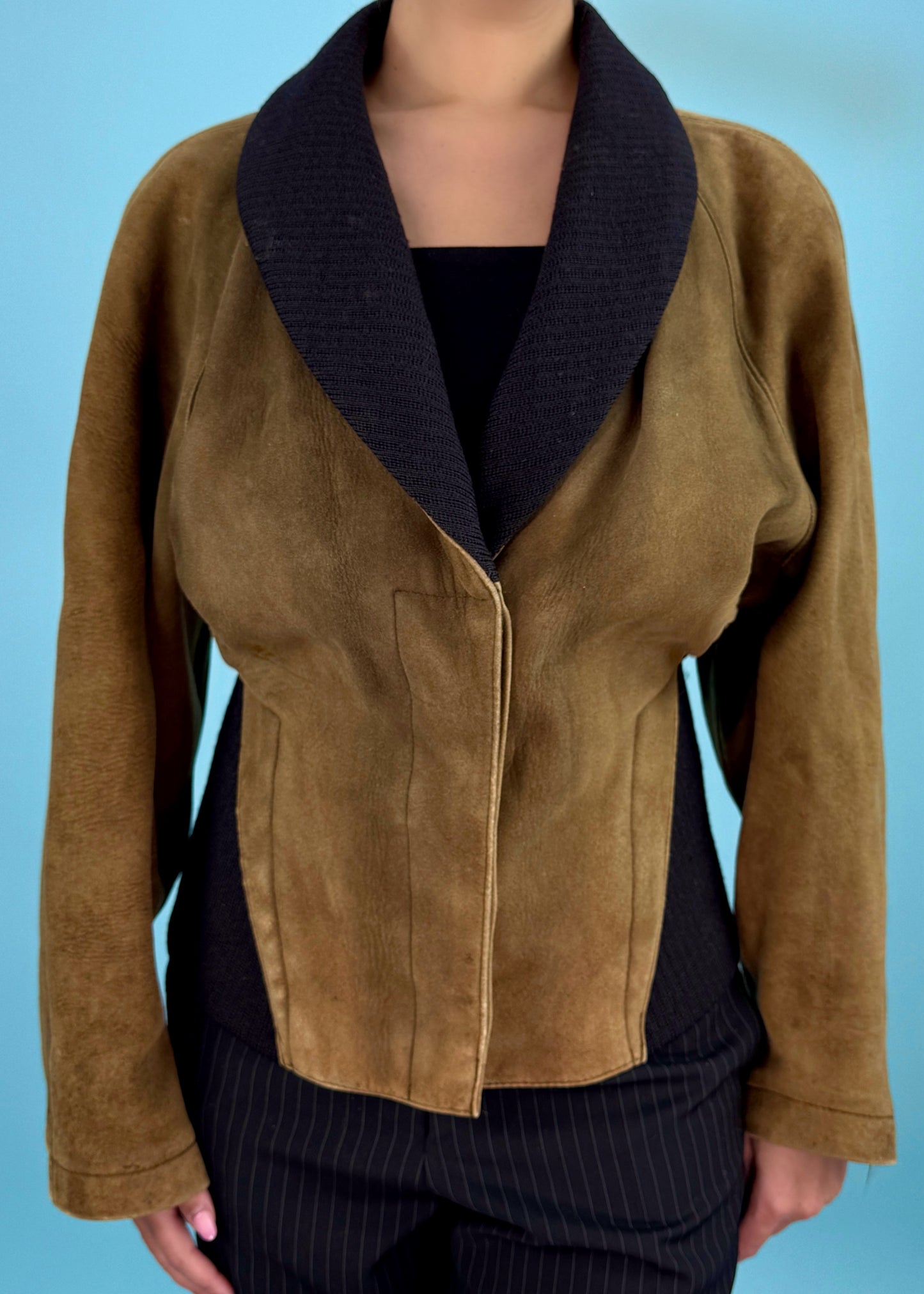Azzedine Alaïa Fall 1984 Runway Brown Suede Leather Jacket