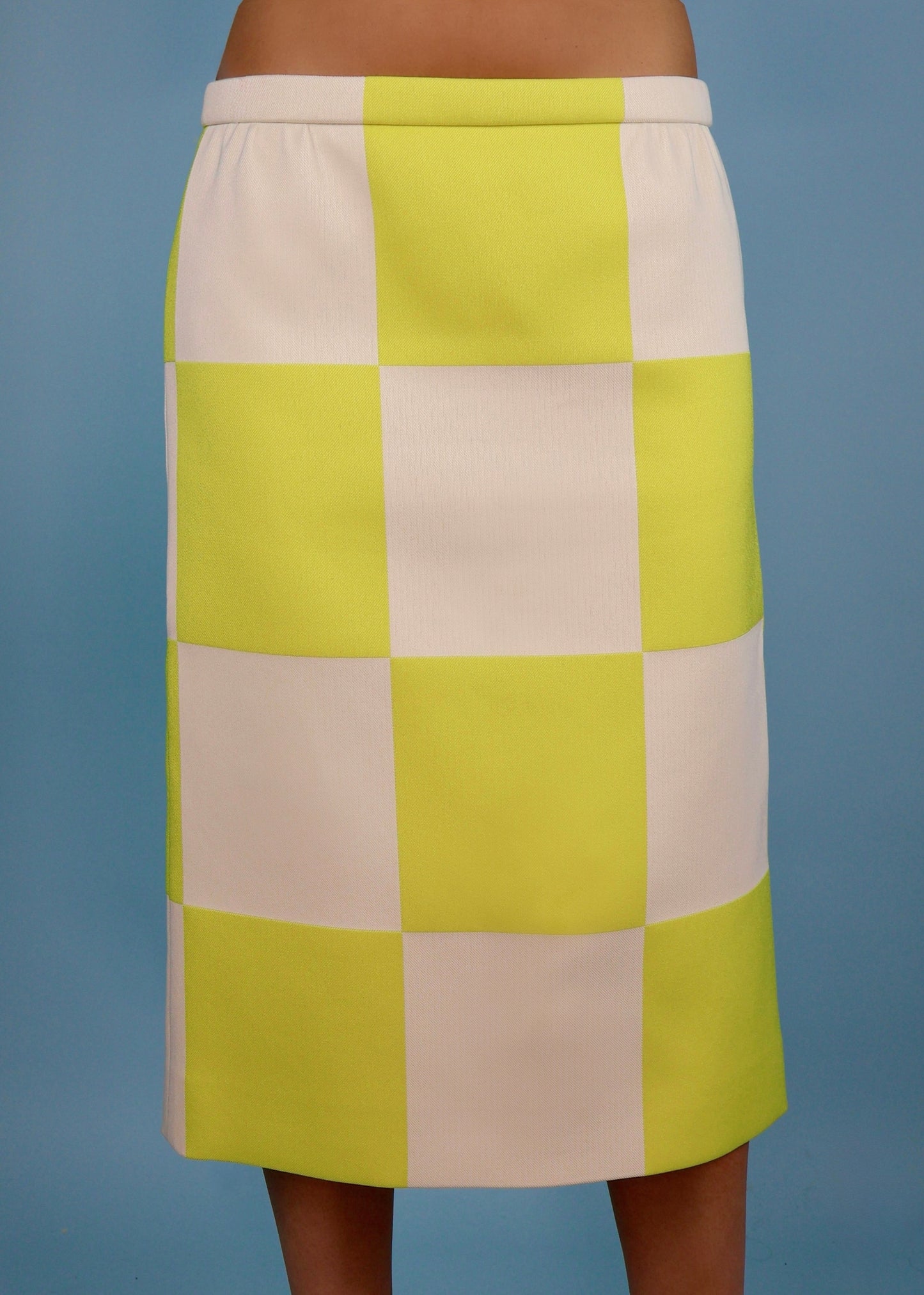 Louis Vuitton Spring 2013 Runway Yellow & White Checked Damier Skirt