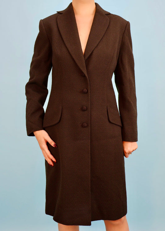 Dior Fall 1998 Brown Wool Button Down Jacket