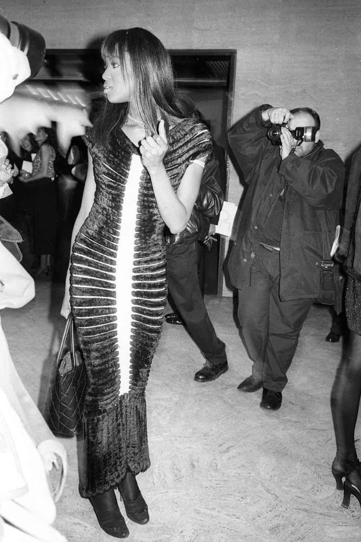 Azzedine Alaia Spring 1994 Houpette Chenille Green Dress