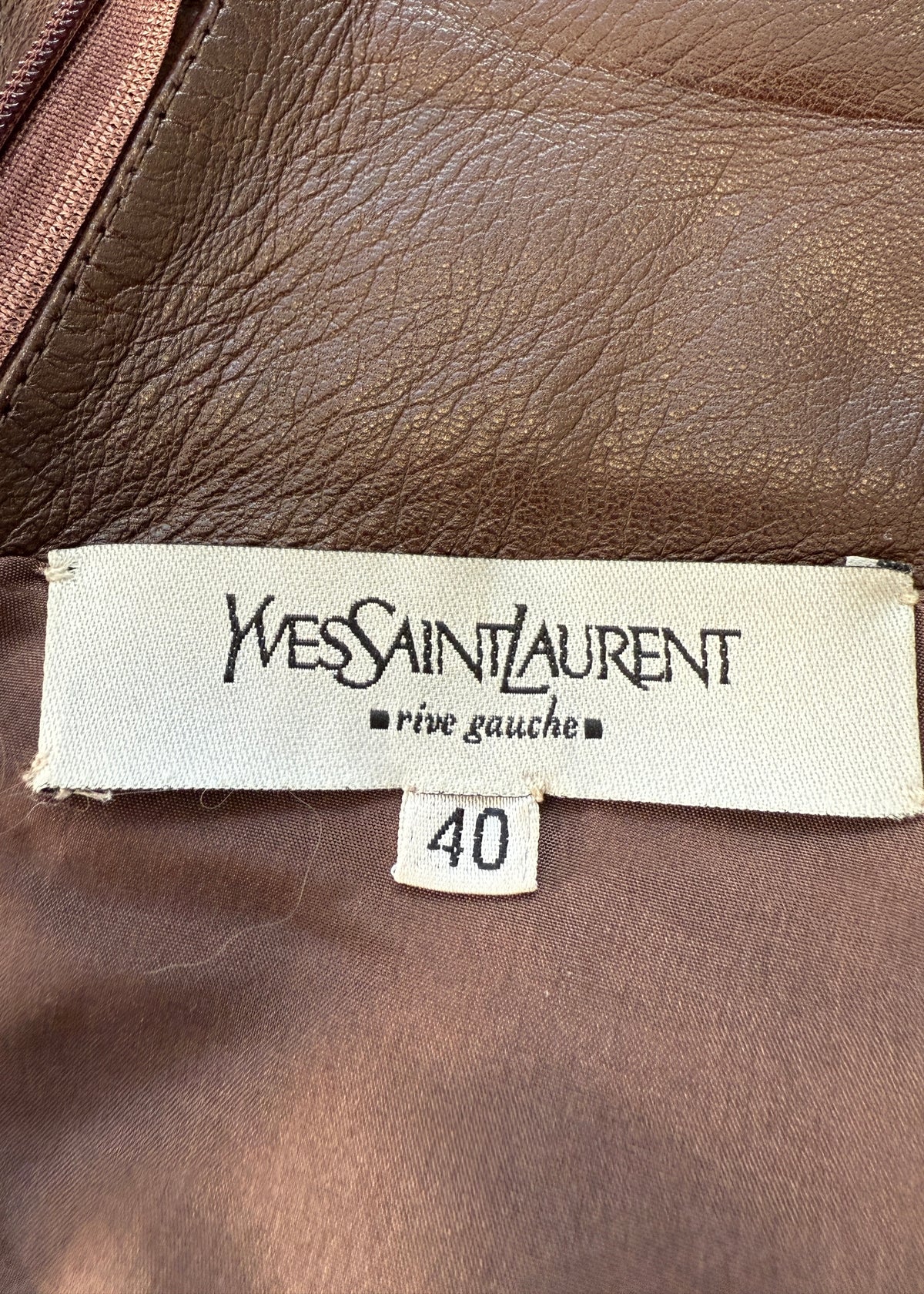 Yves Saint Laurent Spring 2003 Runway Brown Leather Anatomic Skirt