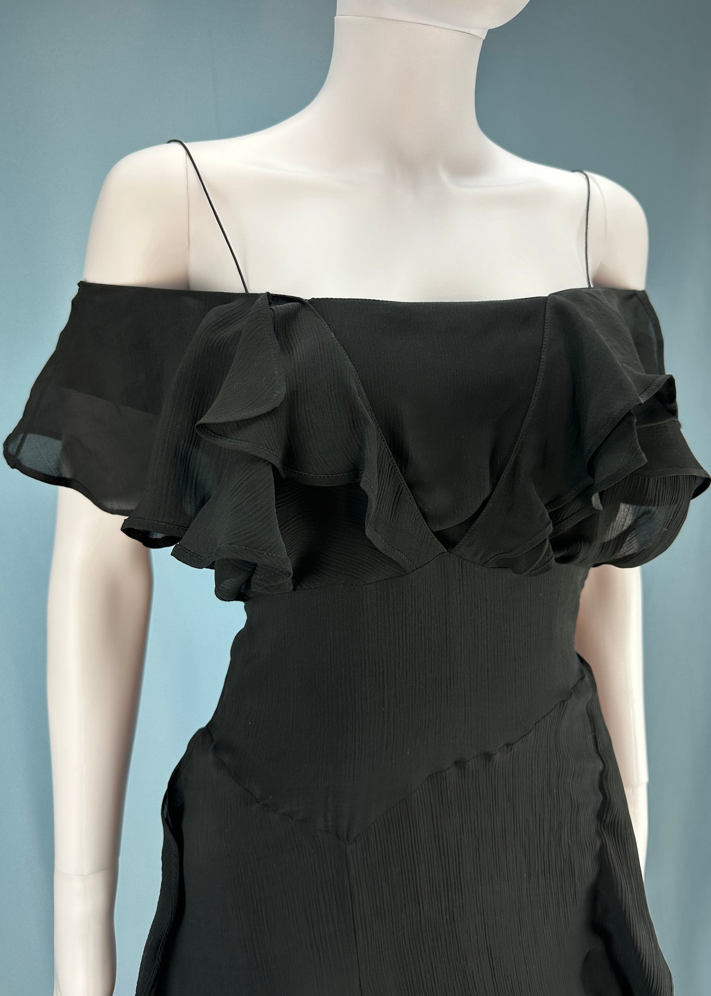 Dior Fall 2006 Black Silk Chiffon Ruffle Dress