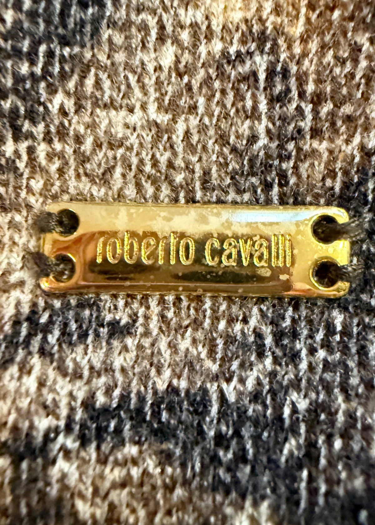 Roberto Cavalli Fall 2003 Fur Trim & Chain Detail Knit Cardigan