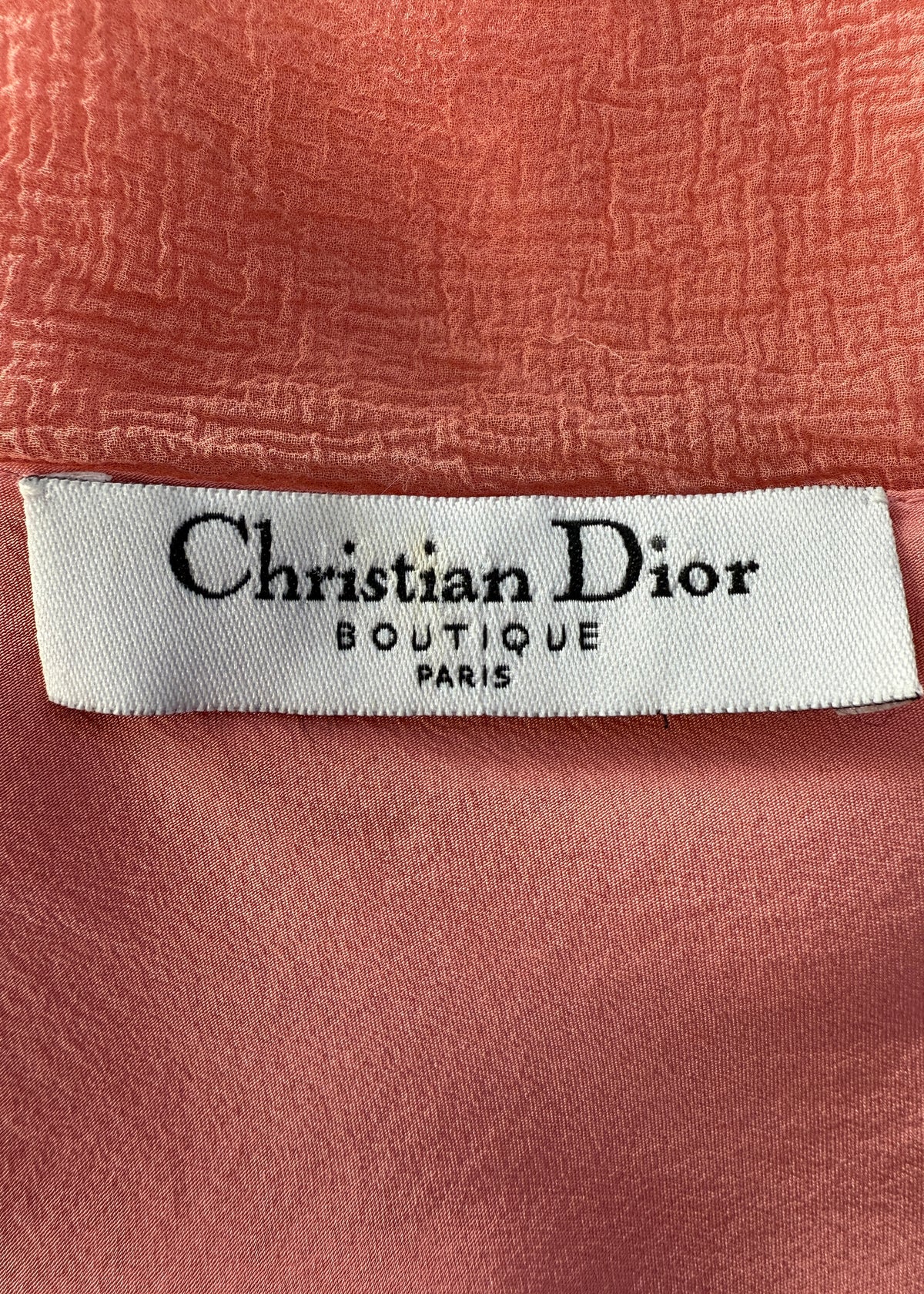 Dior Pink Silk Chiffon Asymmetric Ruffle Top