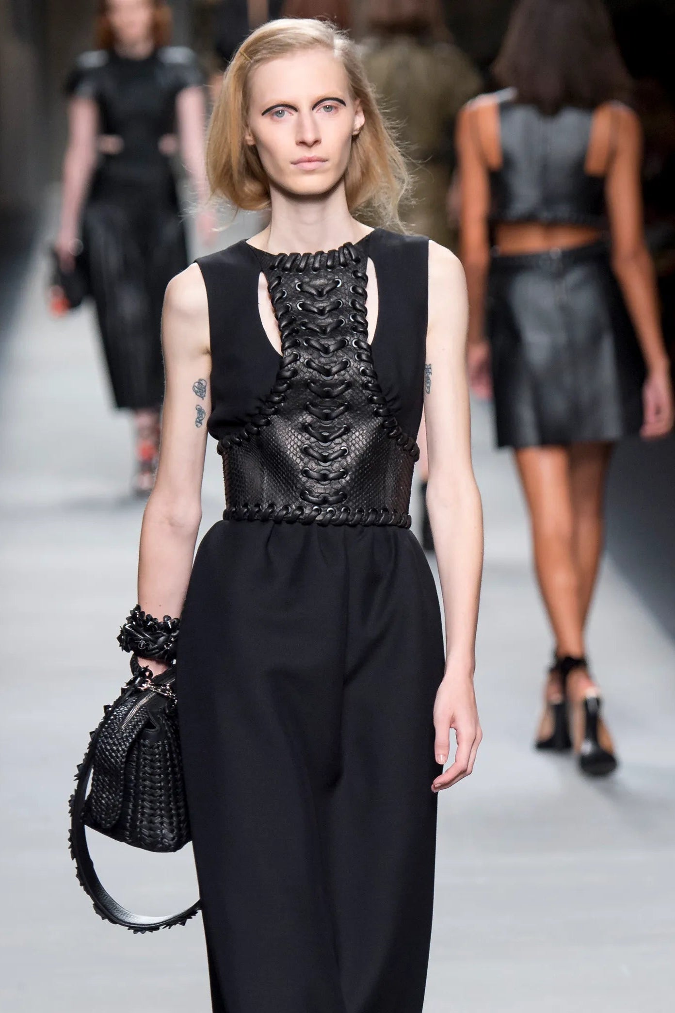 Fendi Spring 2016 Runway Black Leather Harness Top