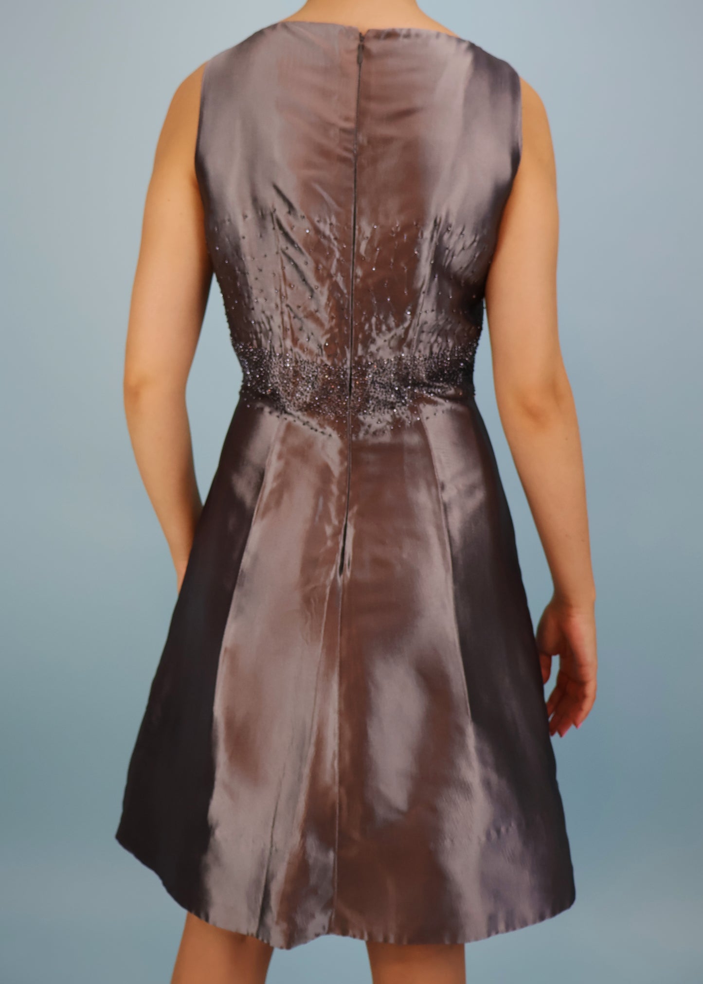 Prada 1990s Grey Beaded A-Line Dress