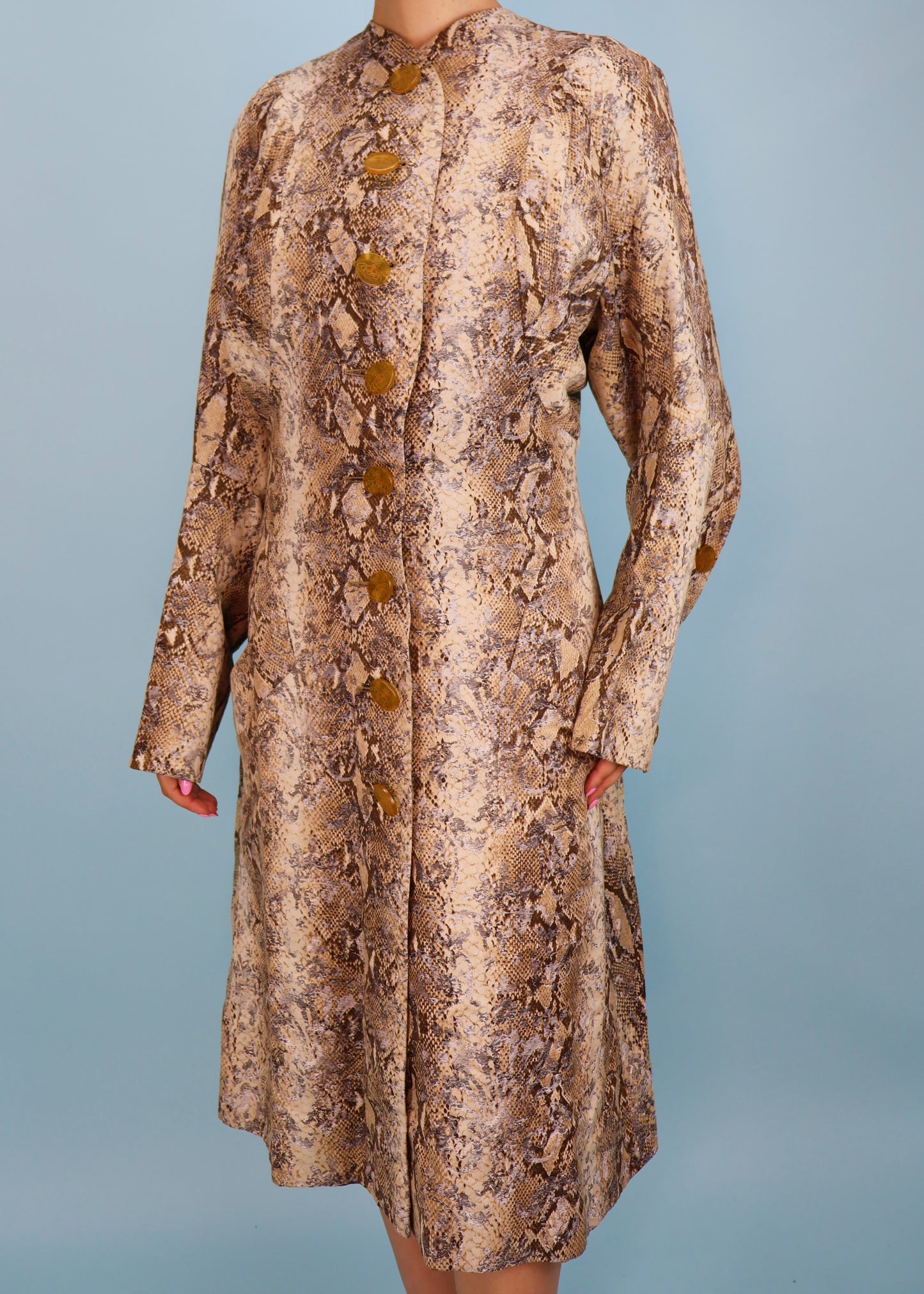 Vivienne Westwood 1990's Snakeskin Print Dress Coat