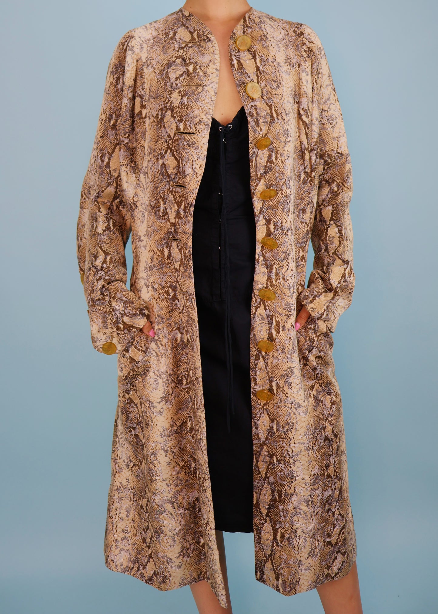 Vivienne Westwood 1990's Snakeskin Print Dress Coat