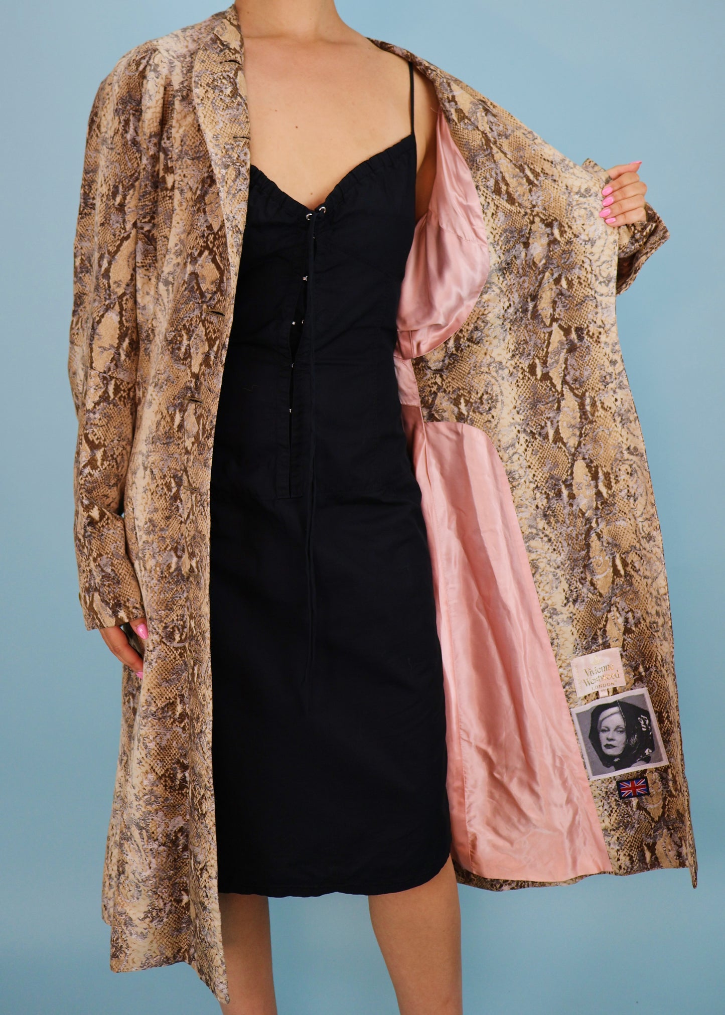 Vivienne Westwood 1990's Snakeskin Print Dress Coat