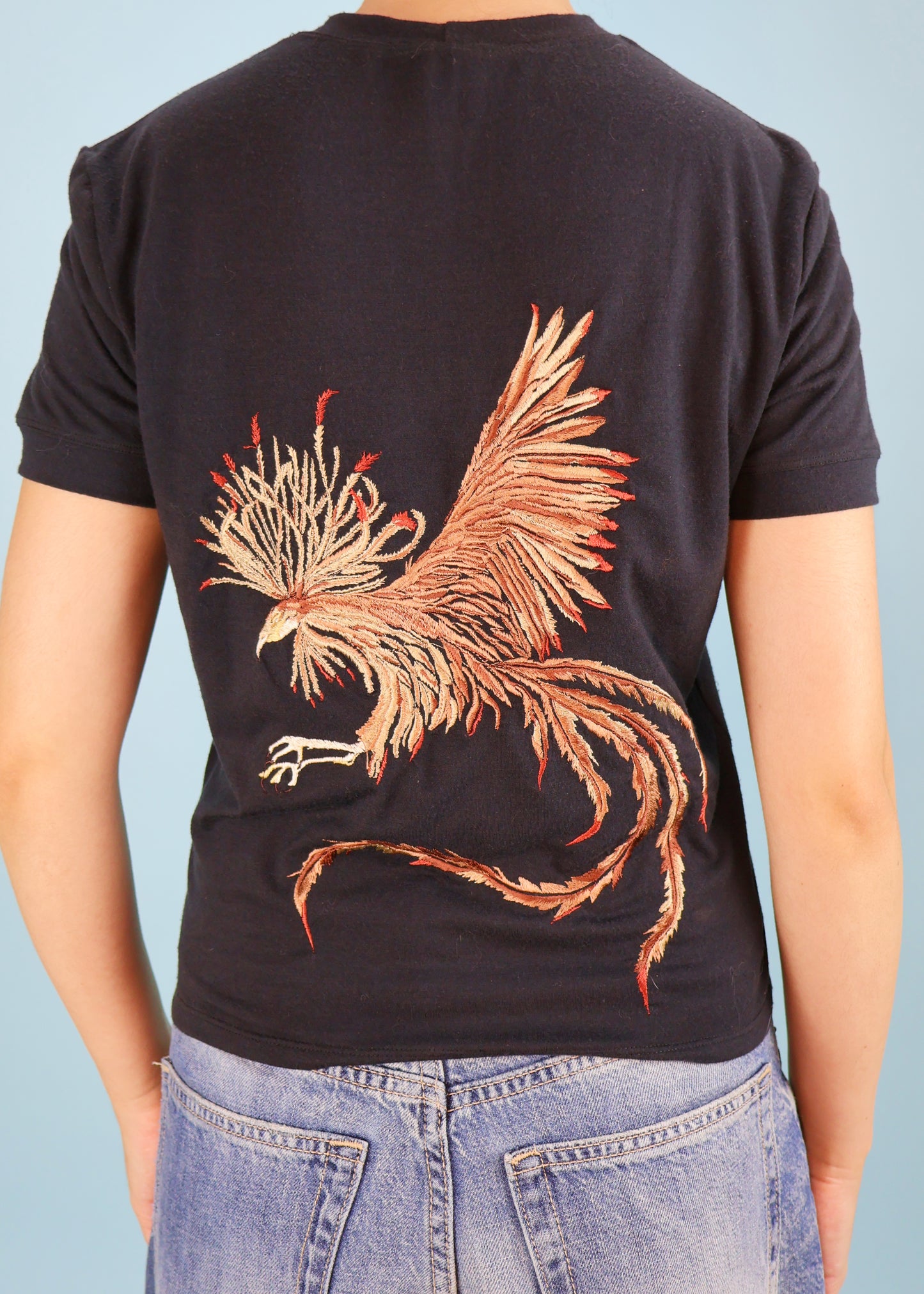 Alexander McQueen Fall 2000 Embroidered Pheasant Black Top
