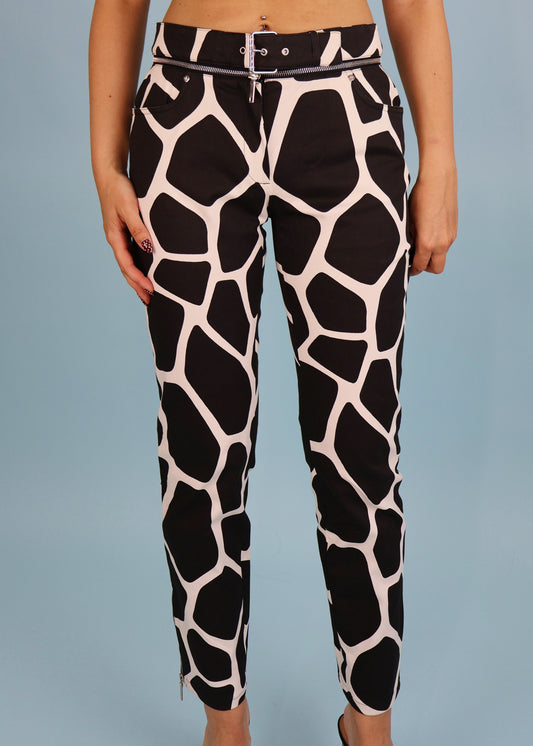 Celine Fall 2003 Runway Giraffe Print Zip Waist Pants