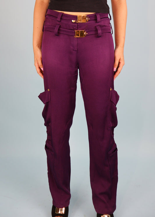 Dior Fall 2003 Purple Double Belt Cargo Pants