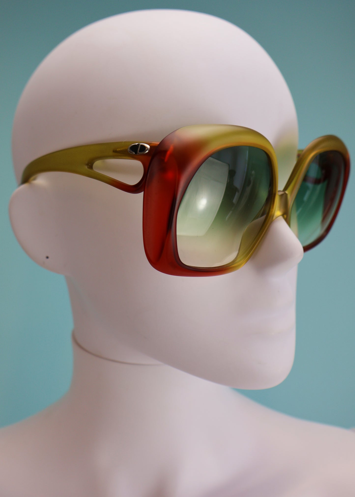 Dior 1970’s Orange & Yellow Ombre Oversized Sunglasses