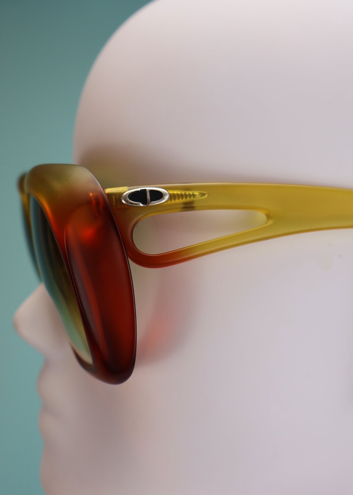 Dior 1970’s Orange & Yellow Ombre Oversized Sunglasses