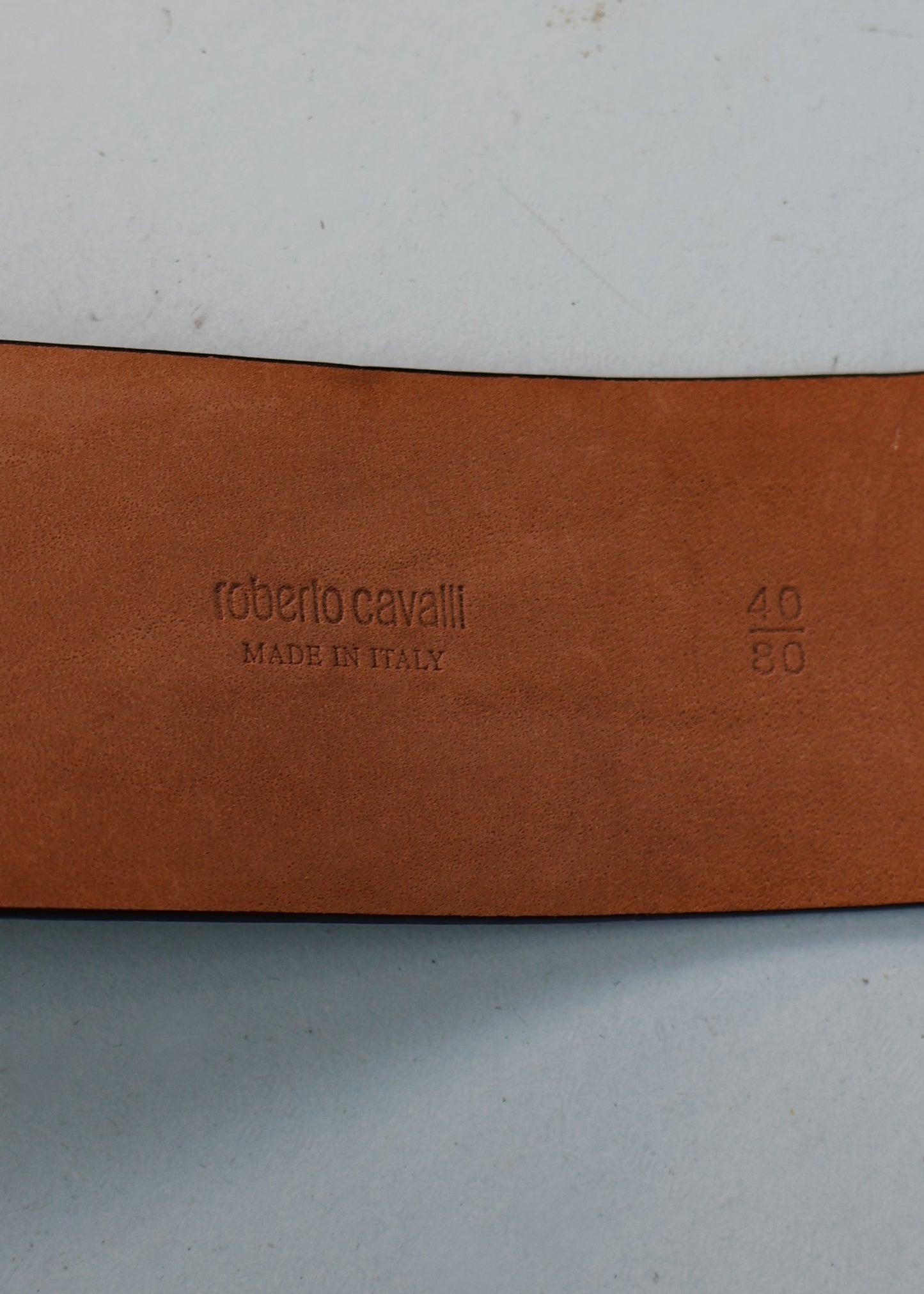 Roberto Cavalli Fall 2006 Leopard Buckle Black Leather Belt