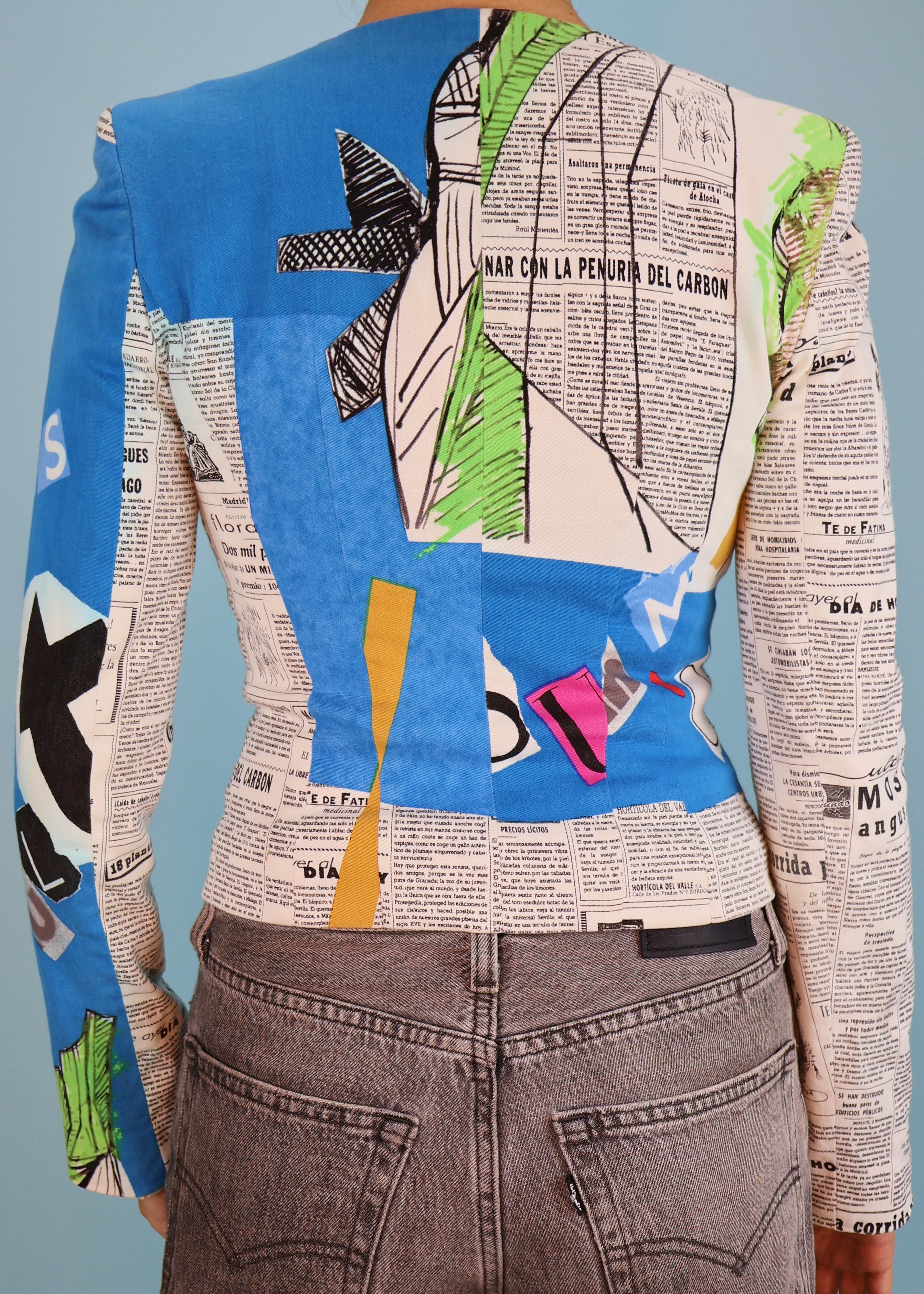 John Galliano Spring 2001 Newspaper & Abstract Printed