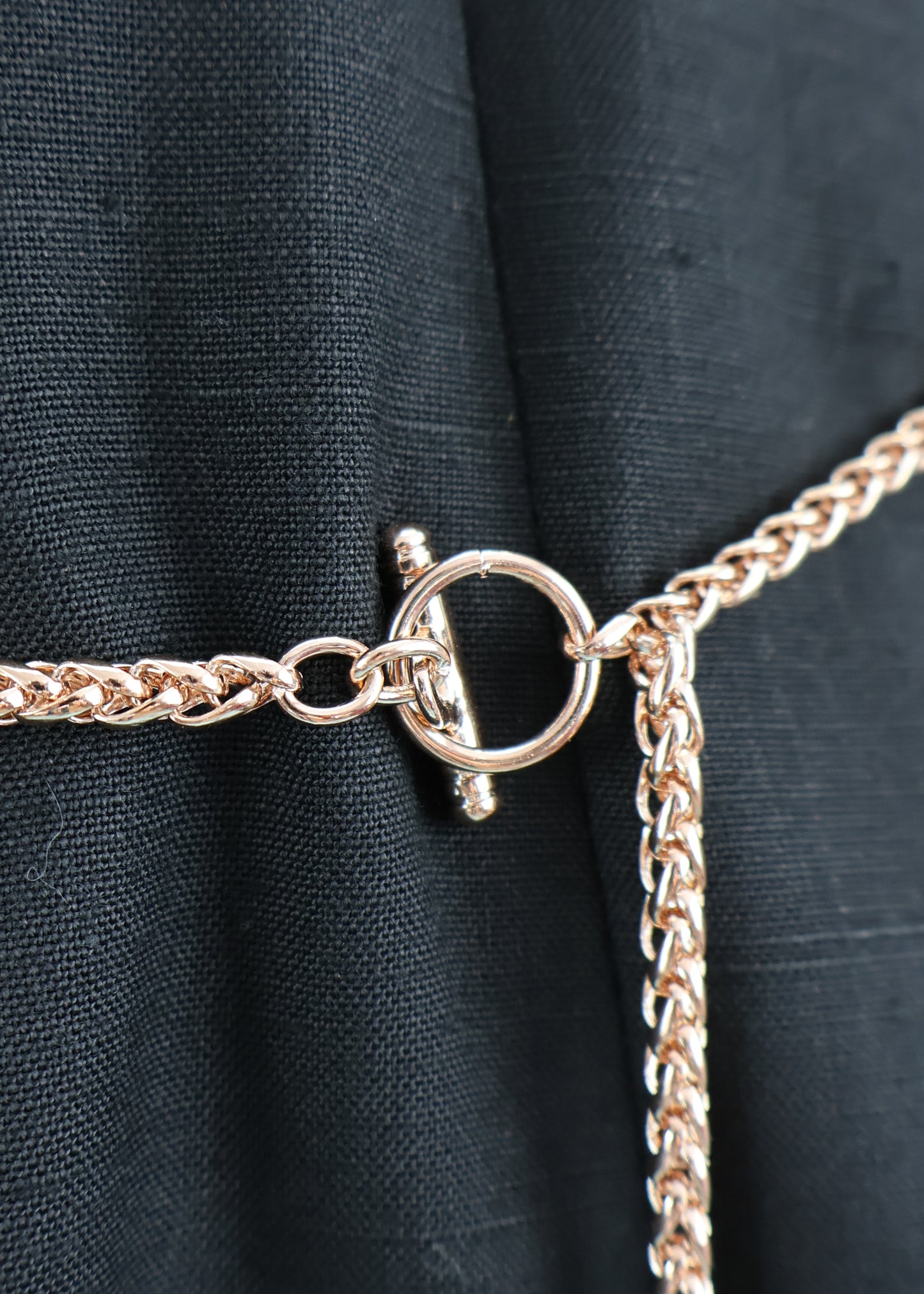 Roberto Cavalli Rose Gold Monogram Charm Chain Belt