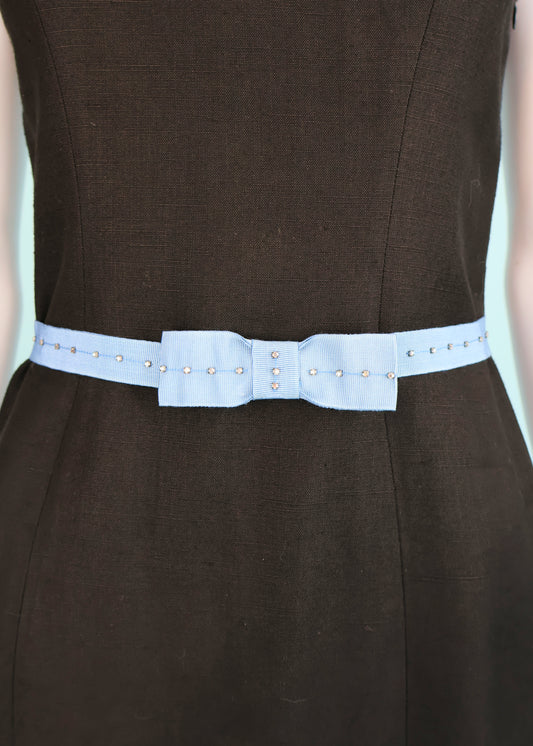 Chloé Fall 2004 Runway Blue Rhinestone Bow Ribbon Belt
