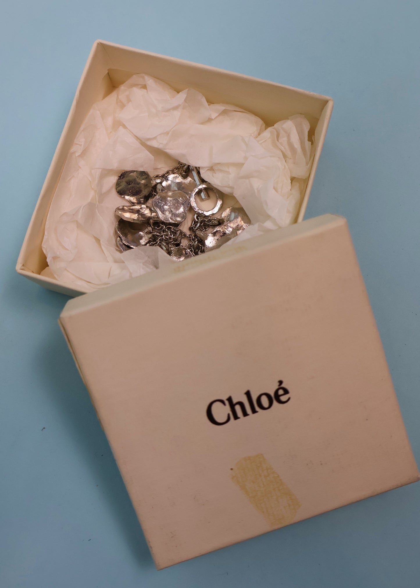 Chloé Fall 2004 Silver Hammered Discs Bracelet