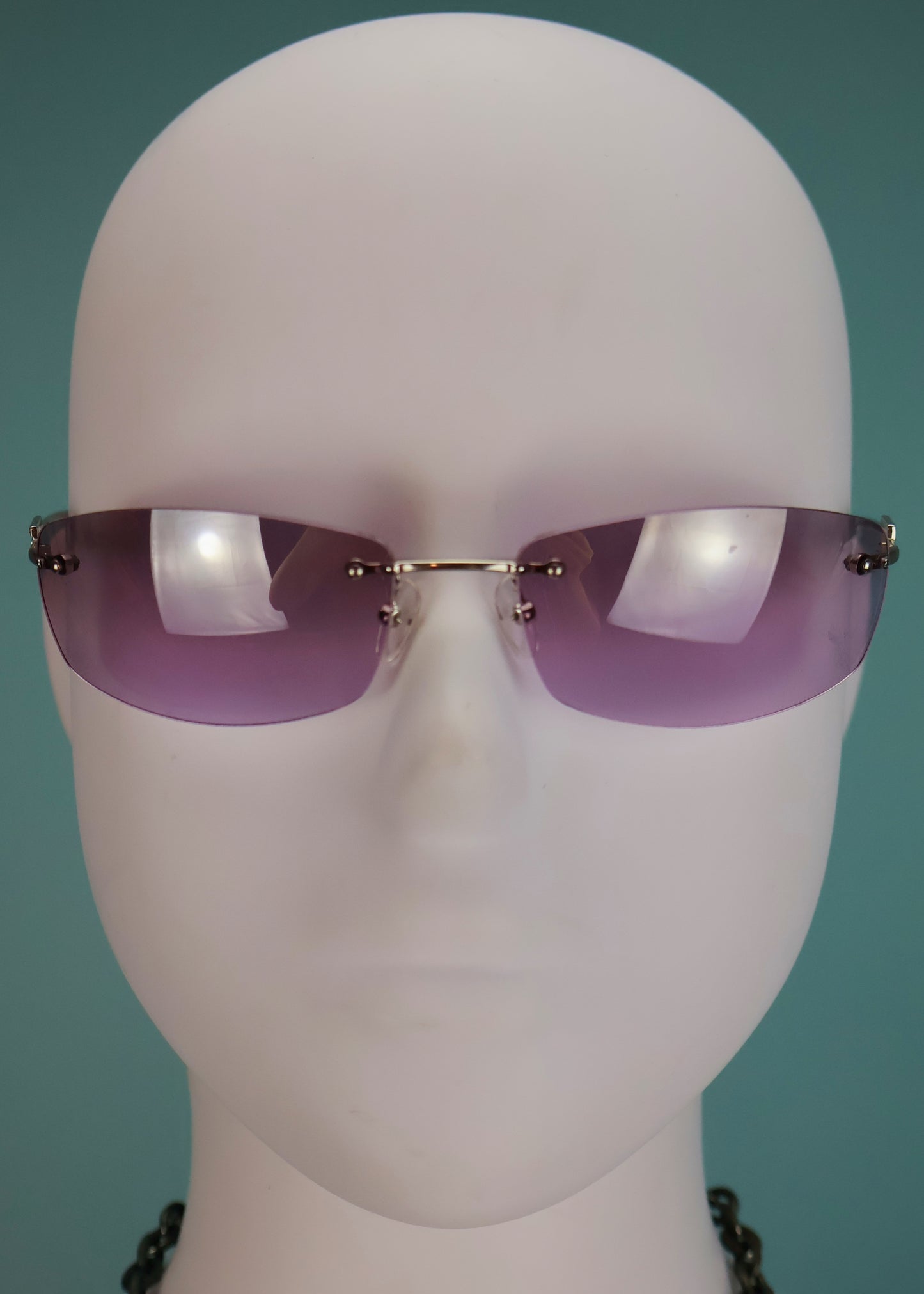 Gucci 1990s Purple Lens Crystal G Sunglasses