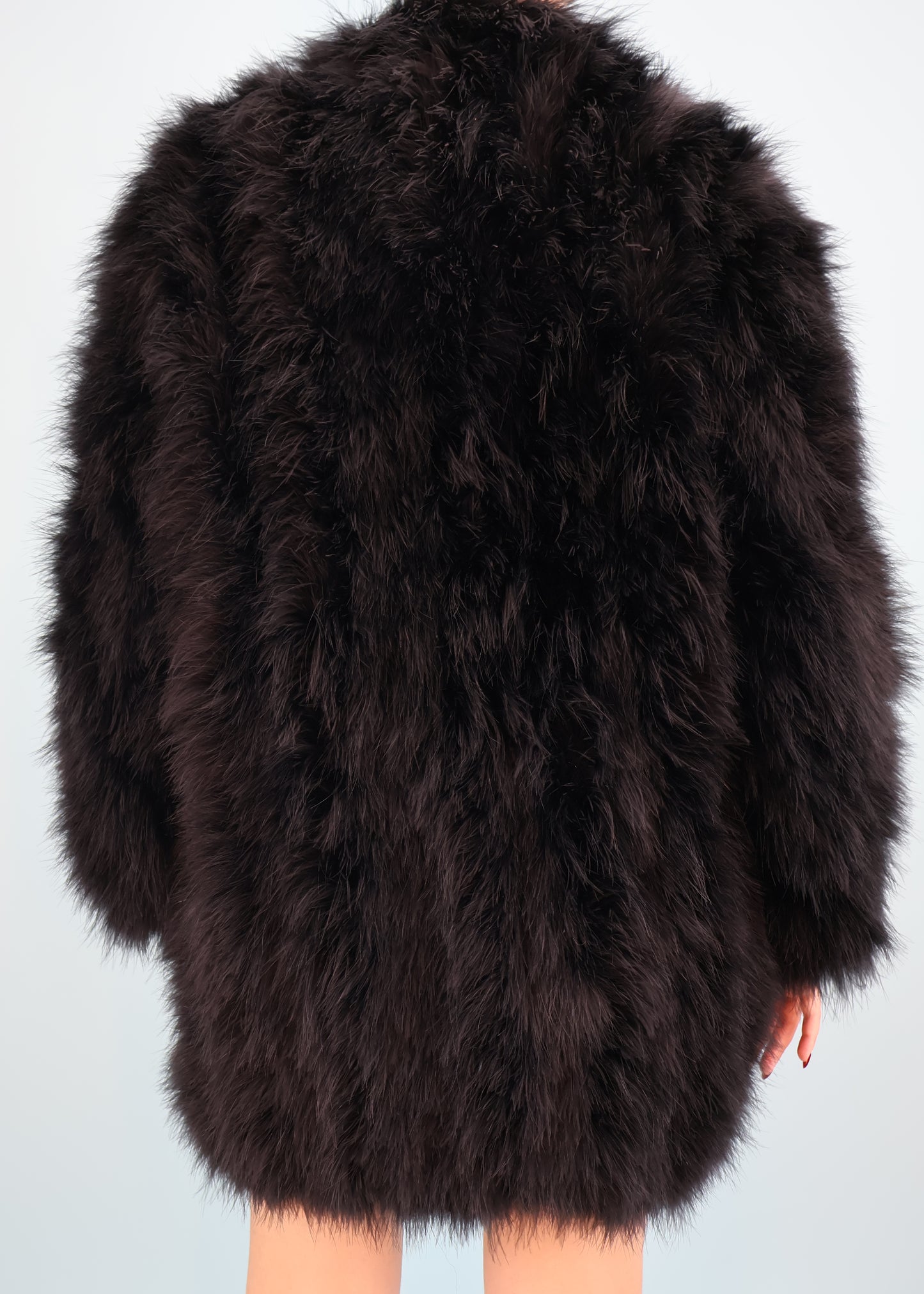 Dior 1970s Black Marabou Ostrich Feather Jacket