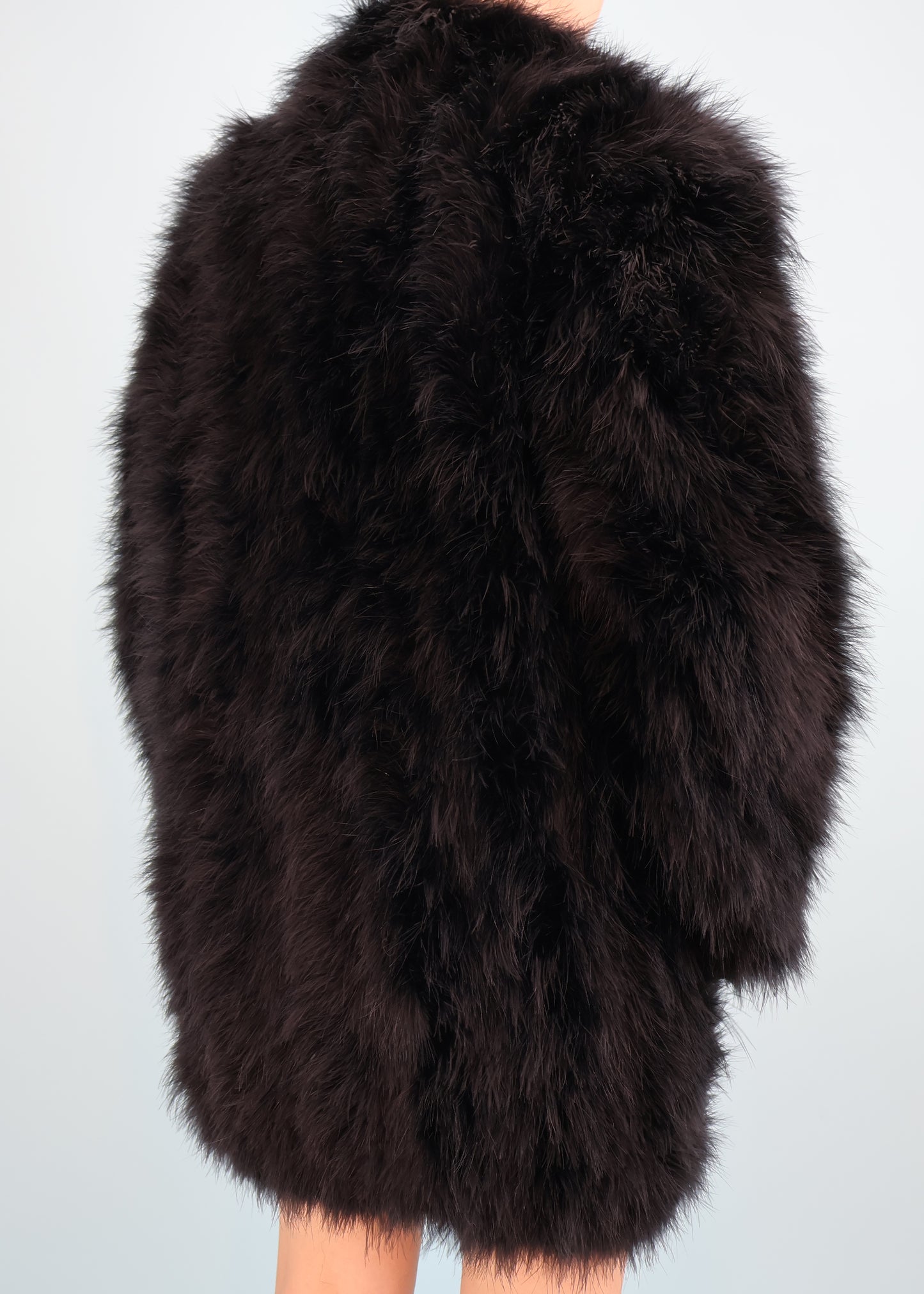 Dior 1970s Black Marabou Ostrich Feather Jacket