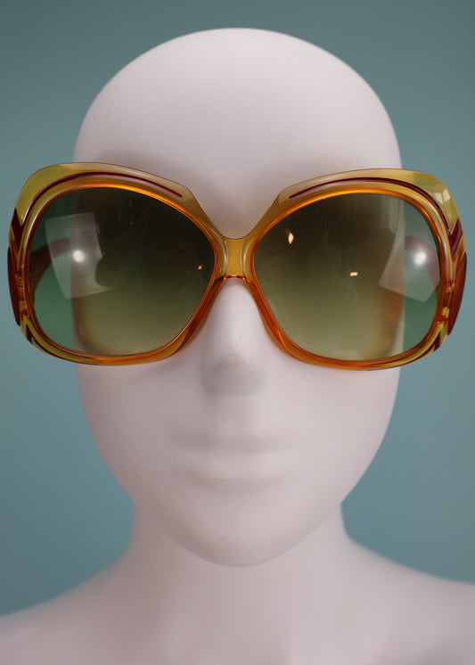 Dior 1970’s Orange Oversized Sunglasses