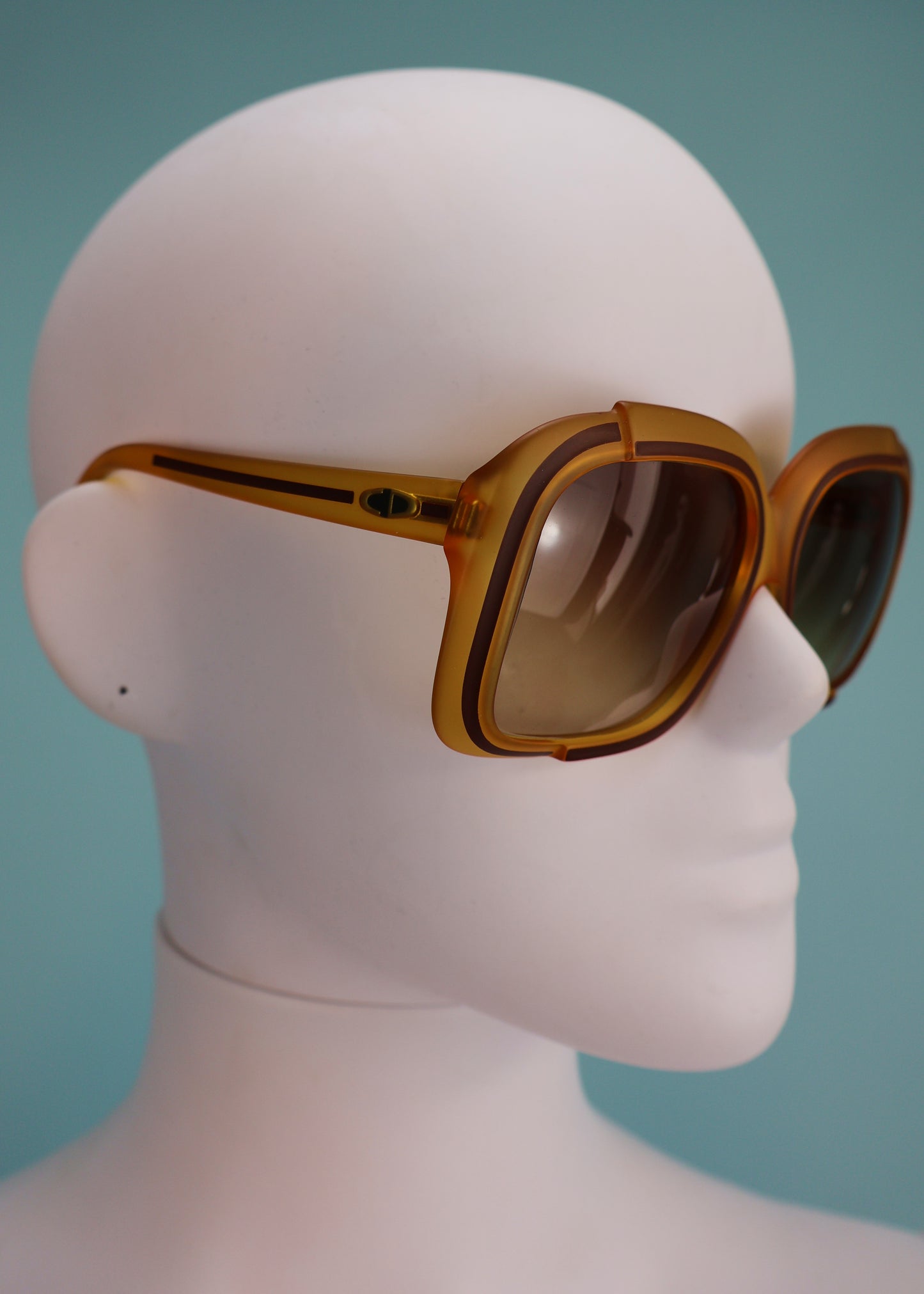 Dior 1970’s Orange Oversized Rectangular Sunglasses
