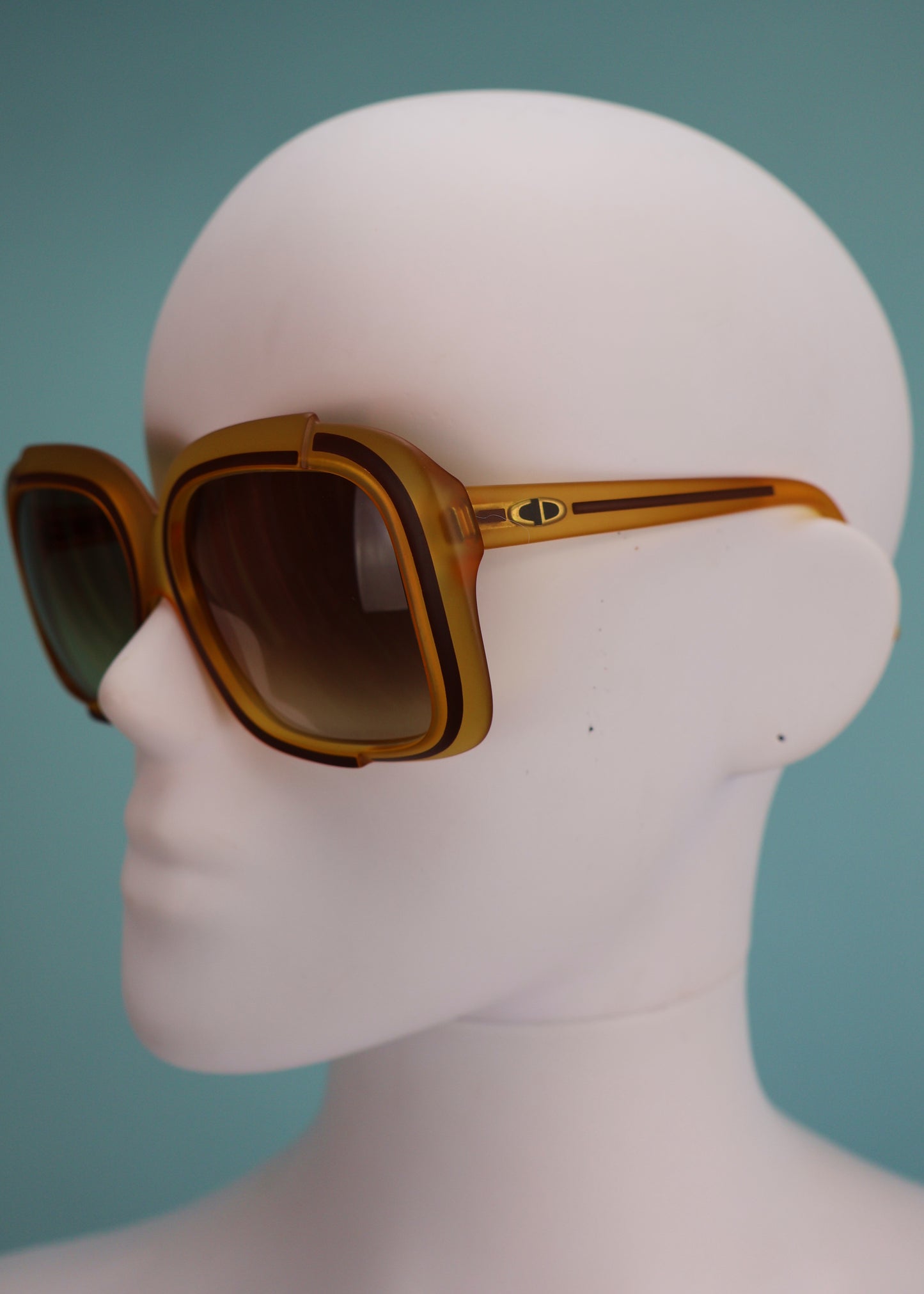 Dior 1970’s Orange Oversized Rectangular Sunglasses