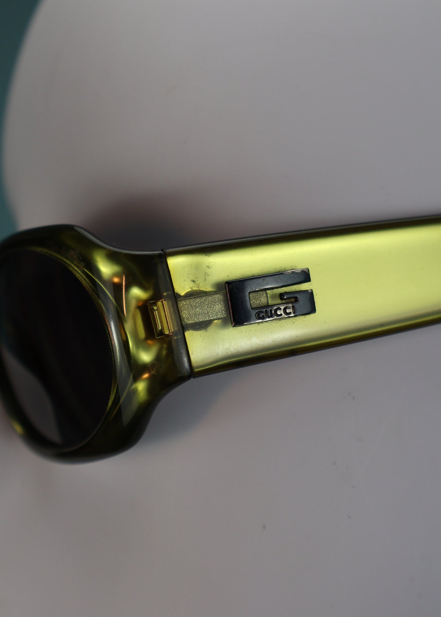 Gucci 1990s Metallic Green Sunglasses