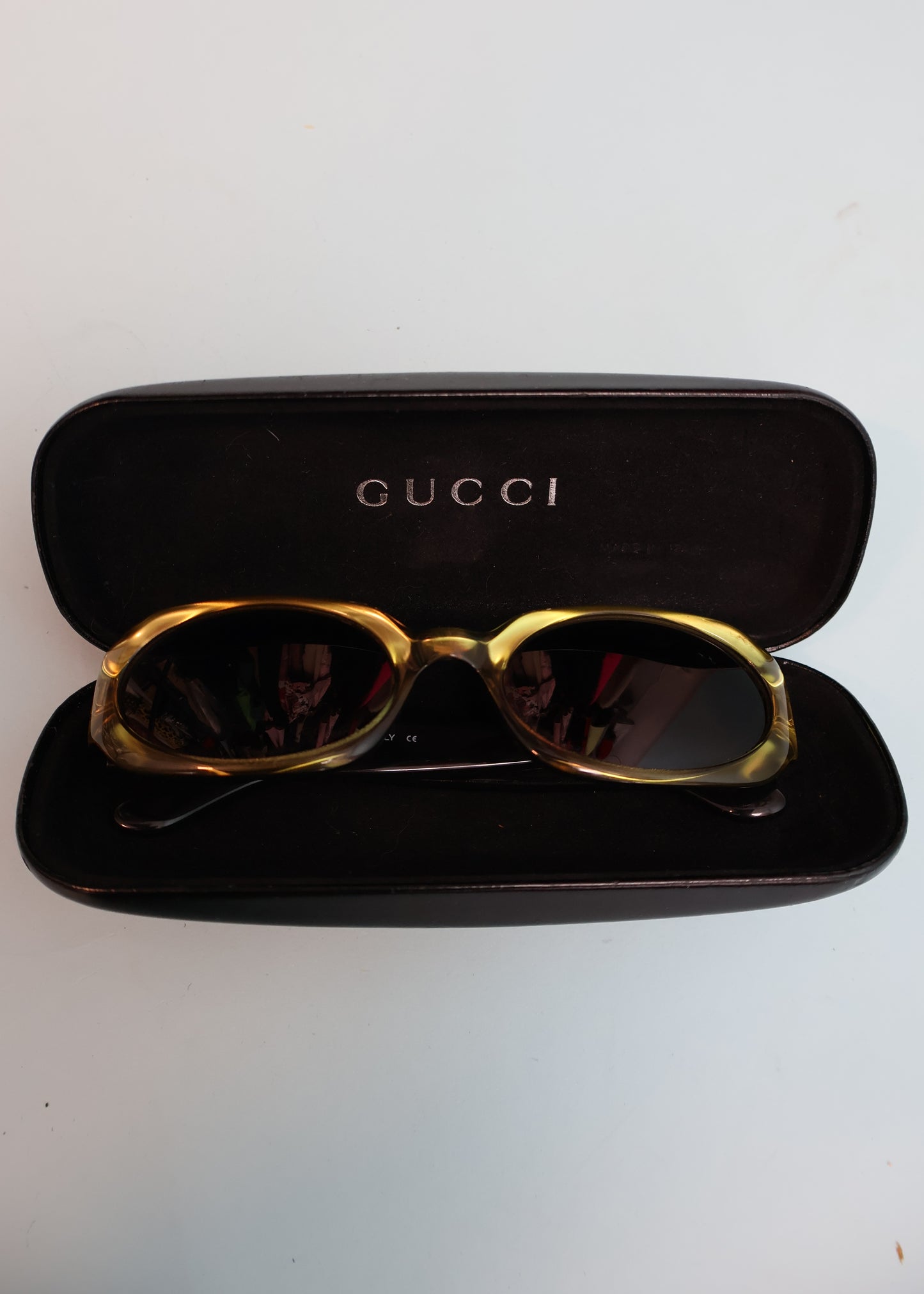 Gucci 1990s Metallic Green Sunglasses