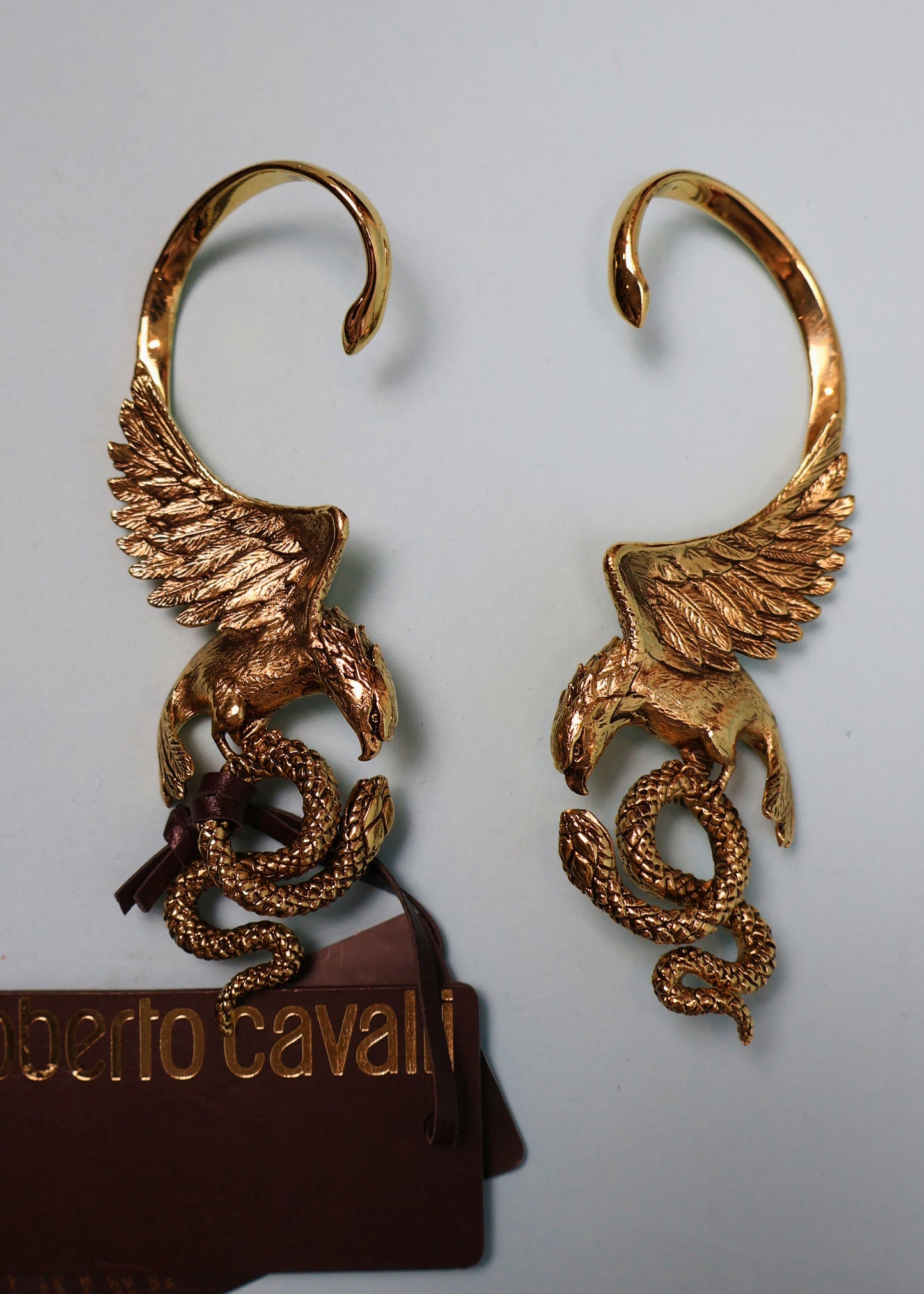 Roberto Cavalli Eagle & Snake Ear Cuff Earrings