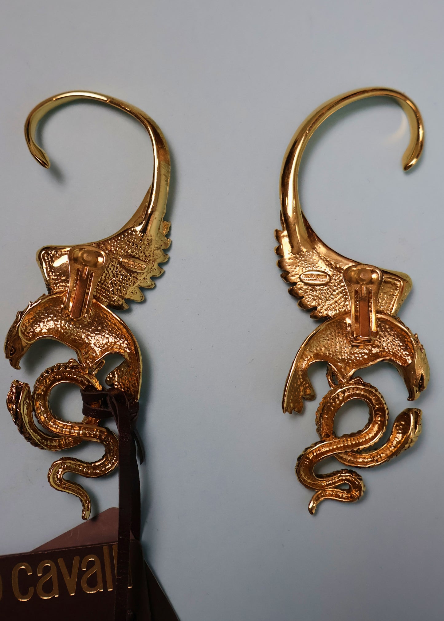 Roberto Cavalli Eagle & Snake Ear Cuff Earrings