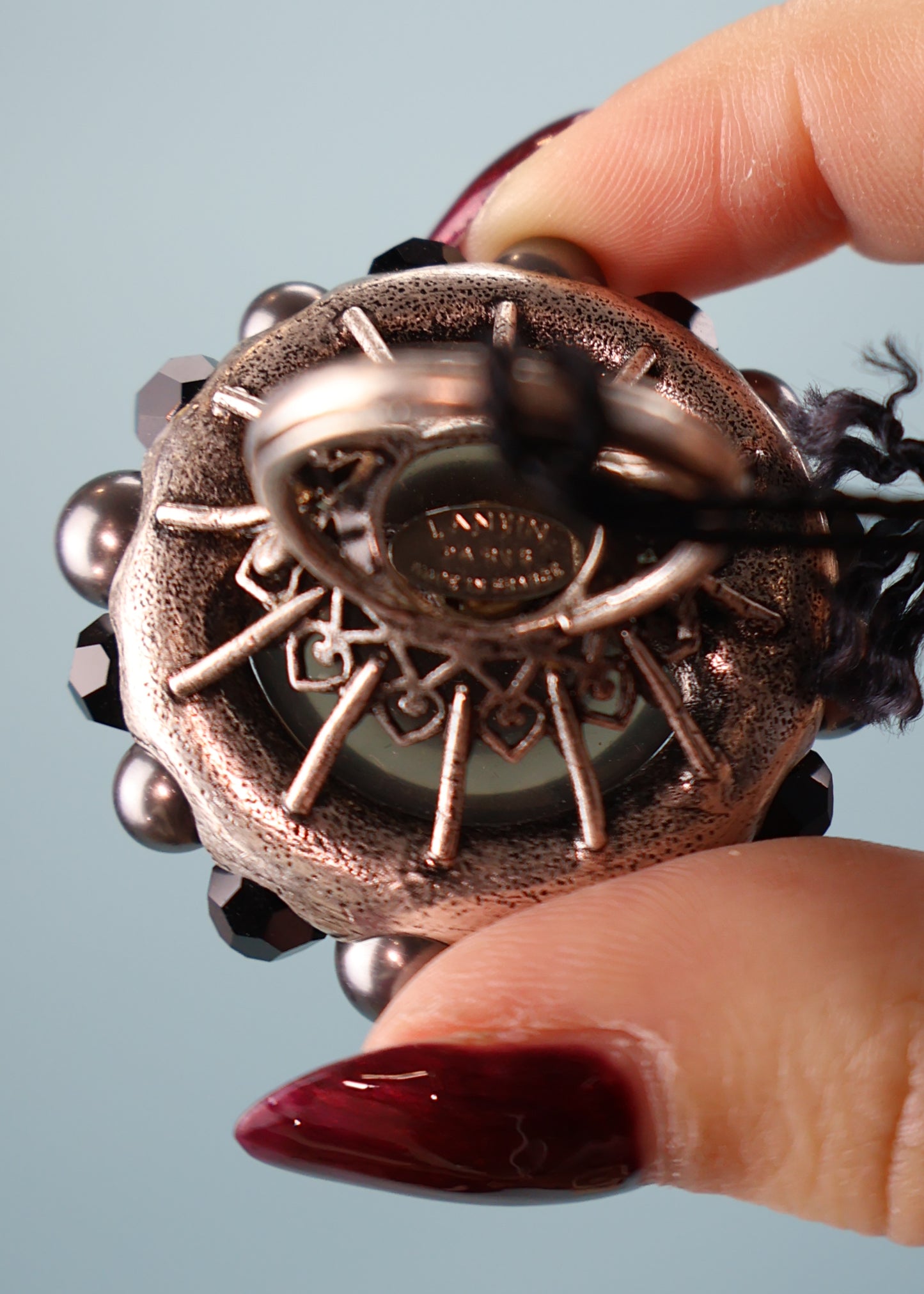 Lanvin Fall 2003 Black & Grey Crystal Cocktail Ring