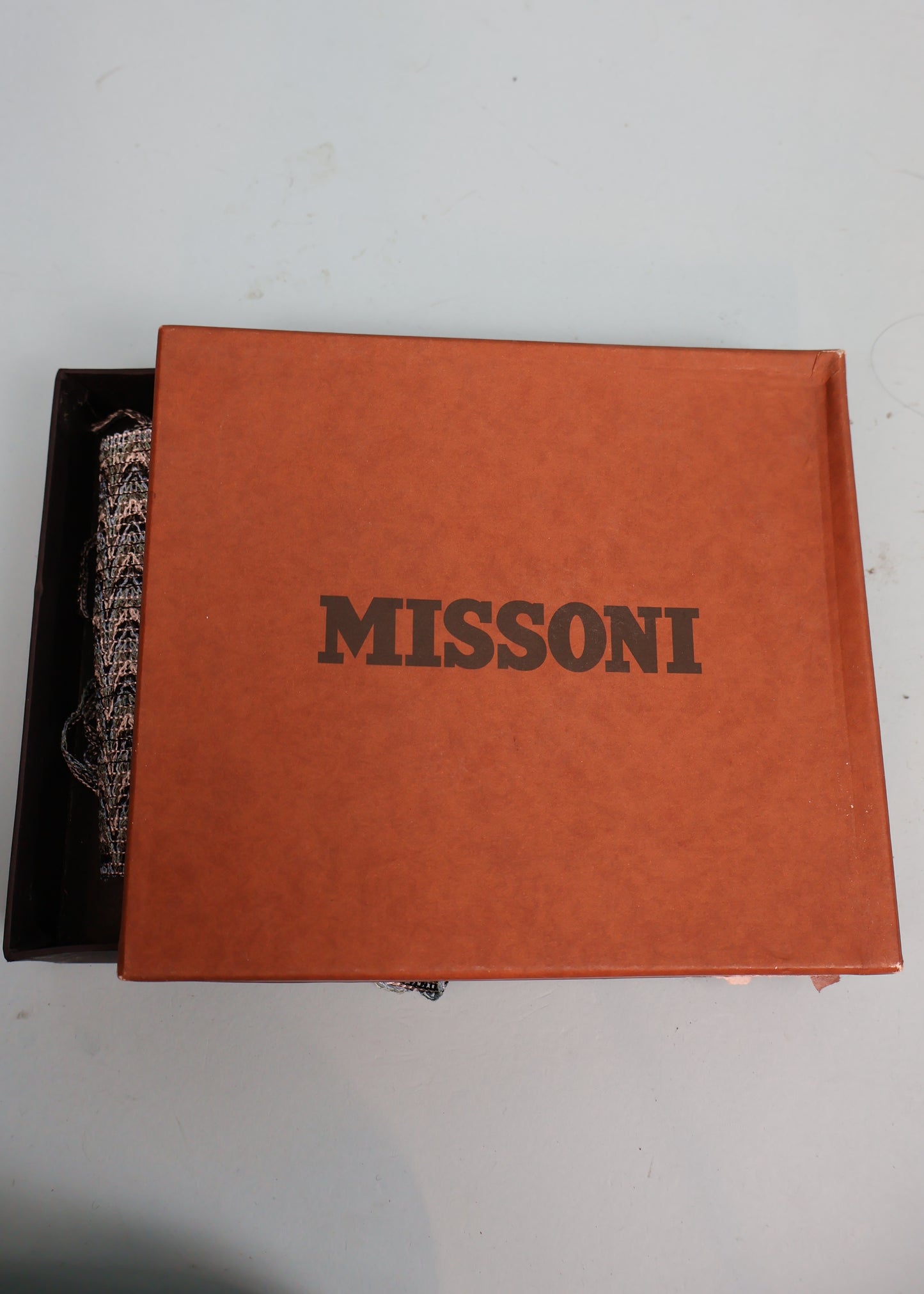 Missoni Grey Skinny Fringed Scarf