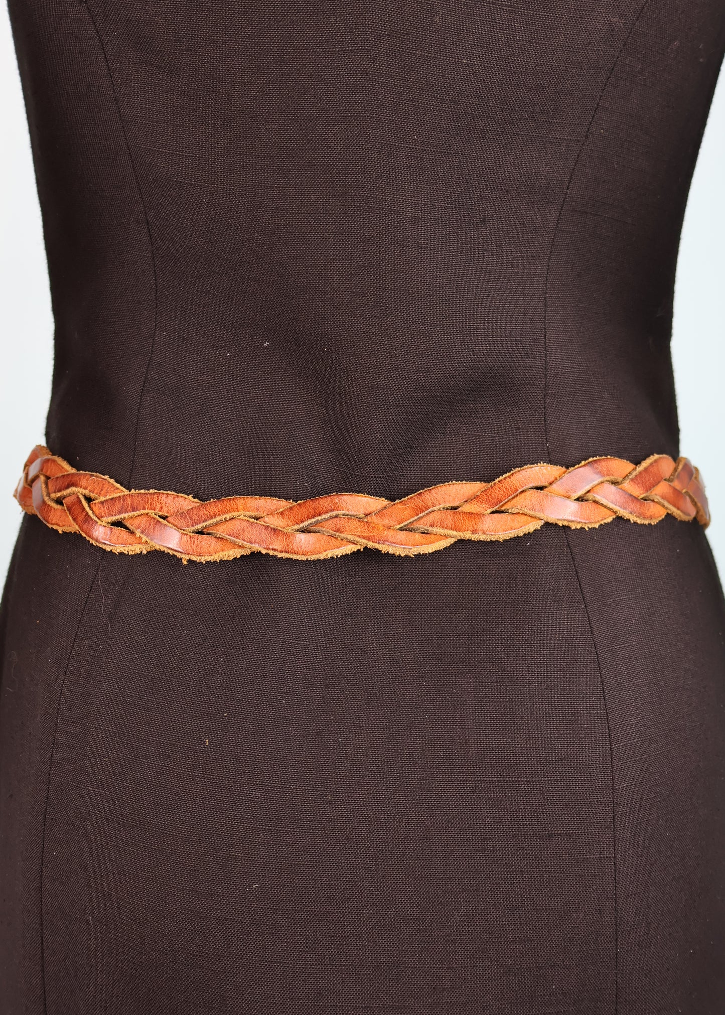 DSquared2 Seaside Buckle Brown Leather Woven Belt