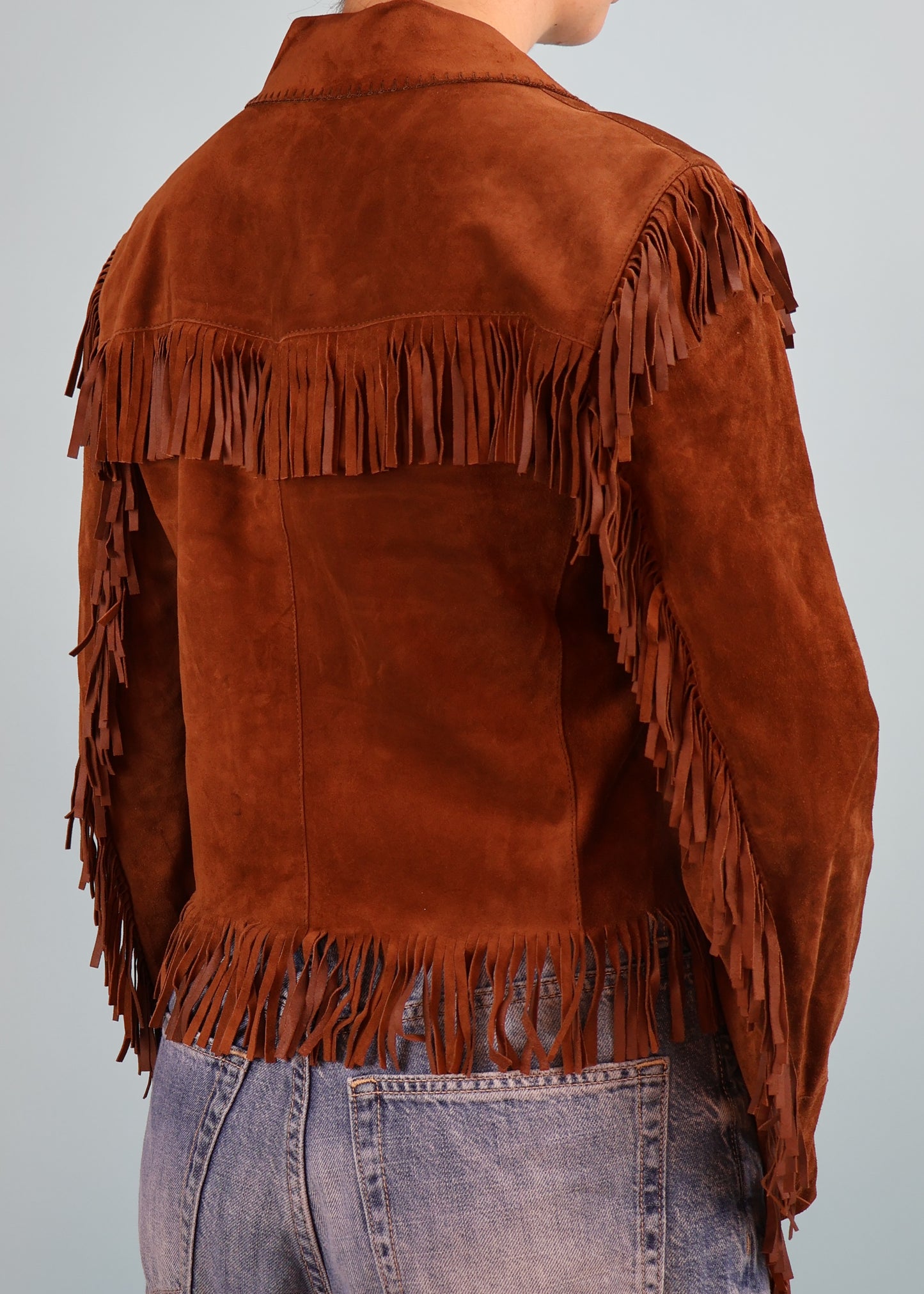 Miu Miu Brown Suede Leather Fringe Jacket