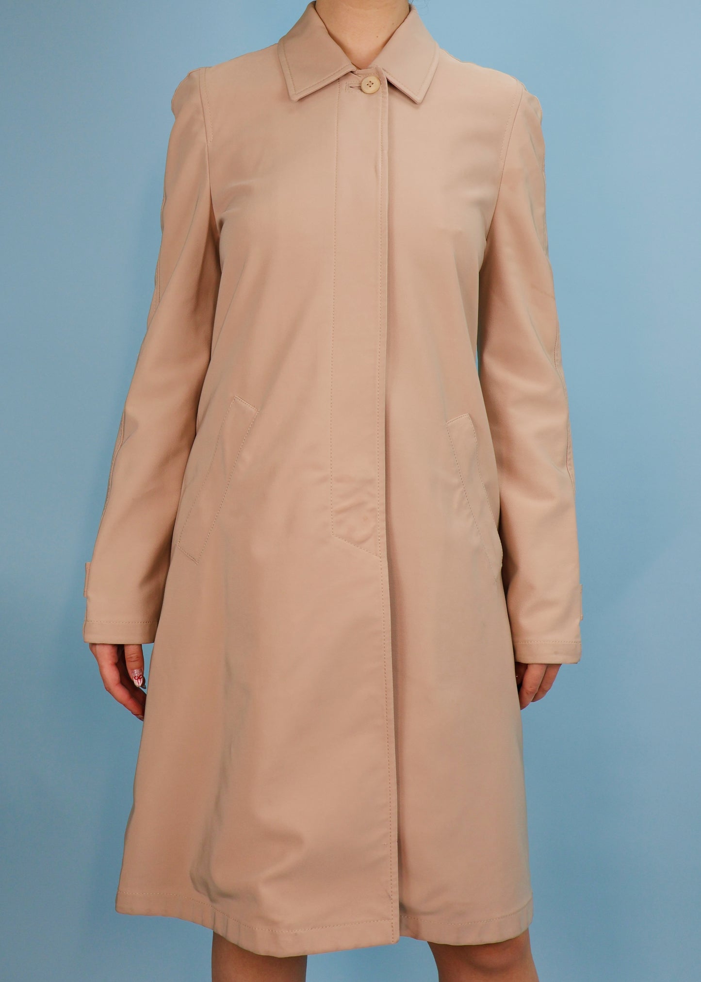 Prada Spring 1996 Runway Beige Trench Coat Jacket