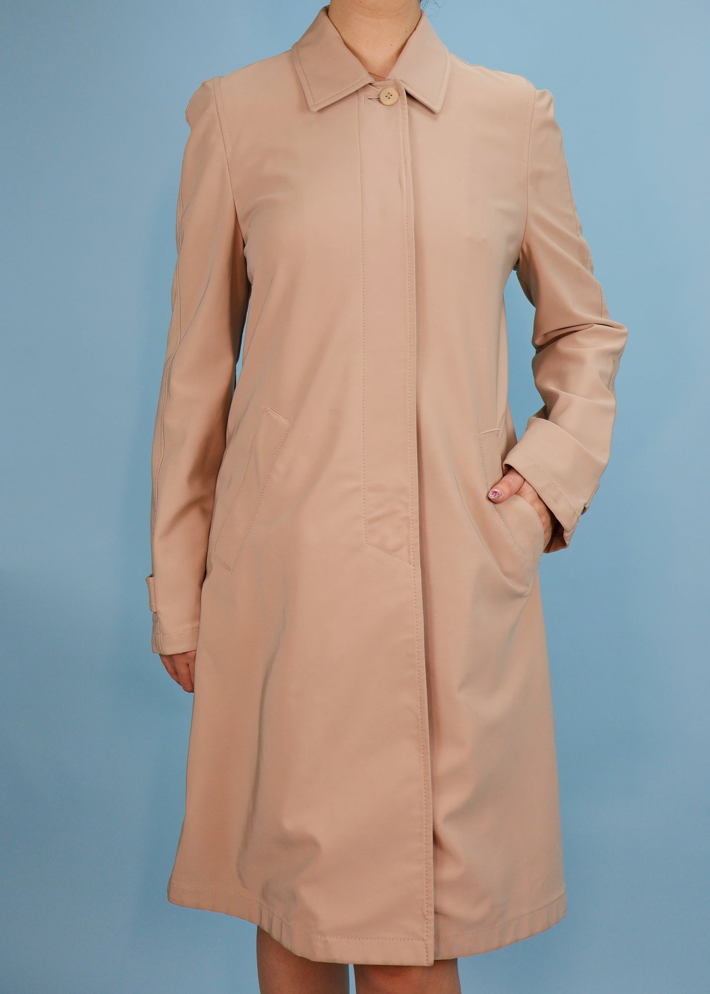 Prada Spring 1996 Runway Beige Trench Coat Jacket