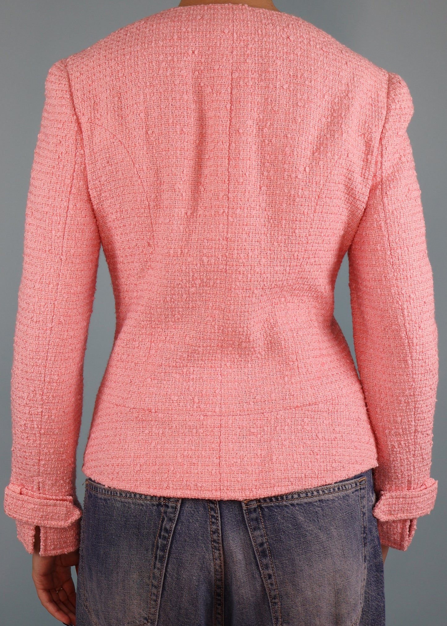 Chanel Cruise 2003 Runway Pink Tweed "Coco" Puffy Heart Jacket