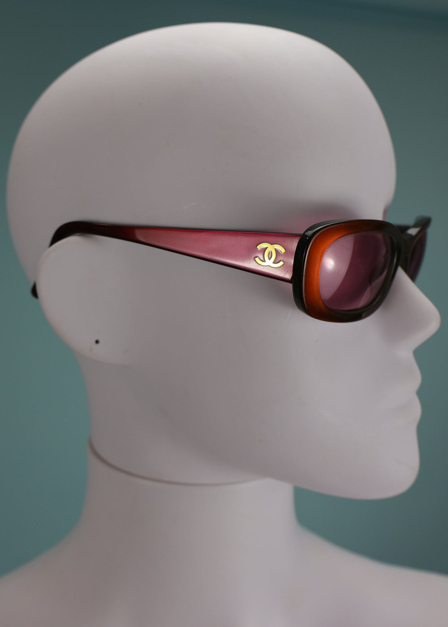 Chanel Burgundy & Green Iridescent Sunglasses