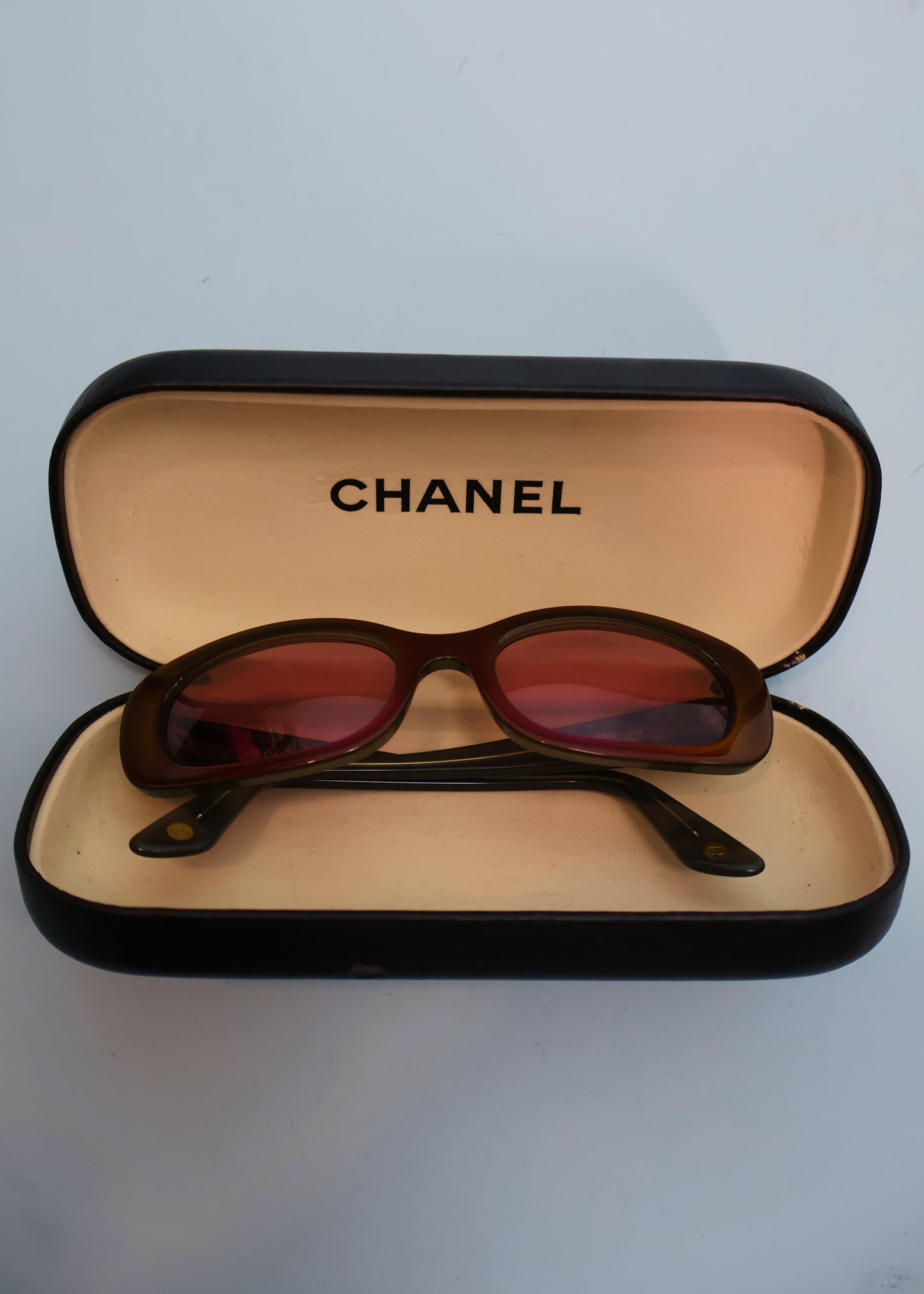Chanel Burgundy & Green Iridescent Sunglasses