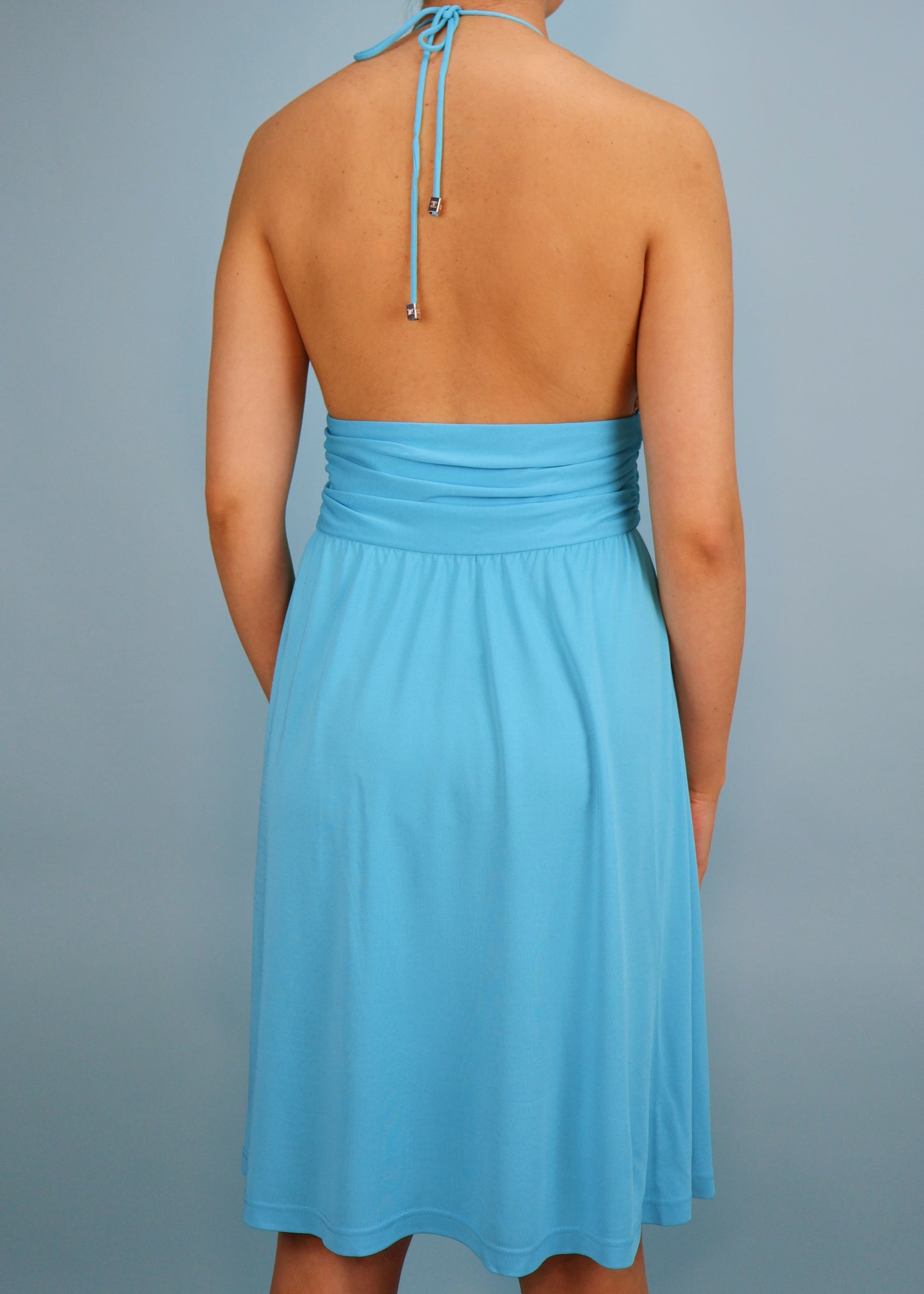 Celine Spring 2004 Blue Halter Dress