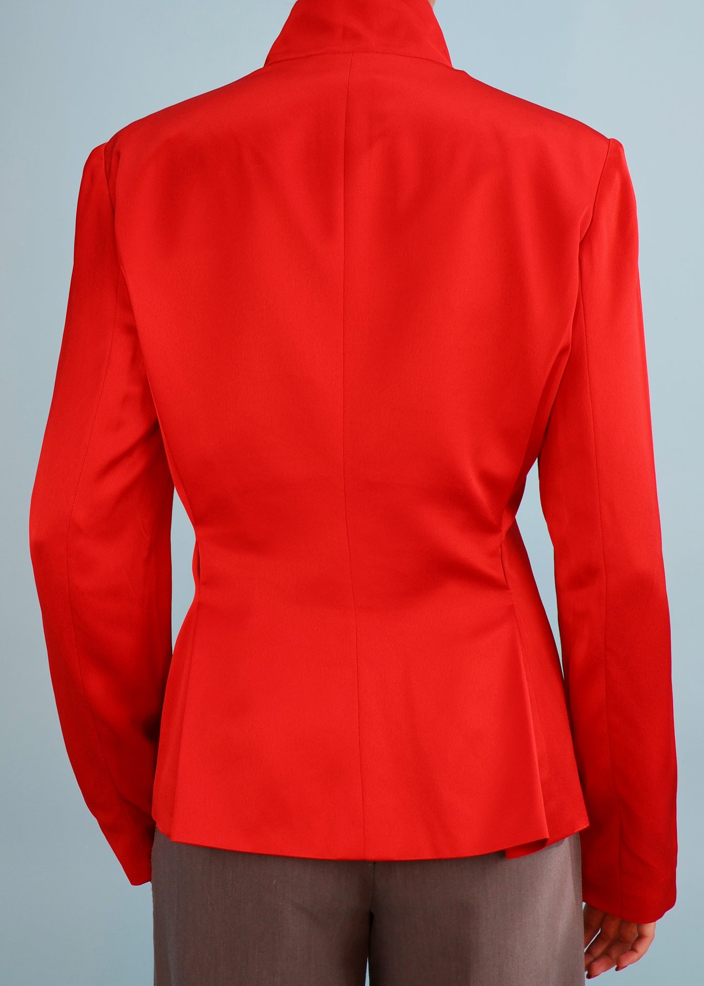 Alexander McQueen Spring 2002 Red Silk Satin Jacket