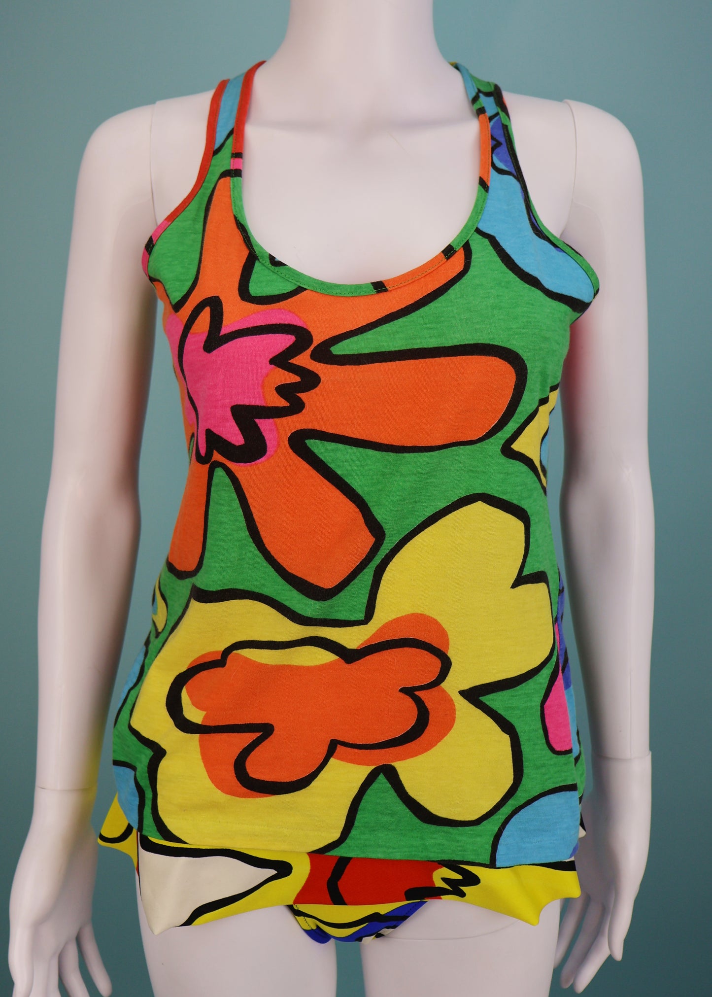 Thierry Mugler Spring 1985 Runway Mini Skirt Bikini Set & Tank Top